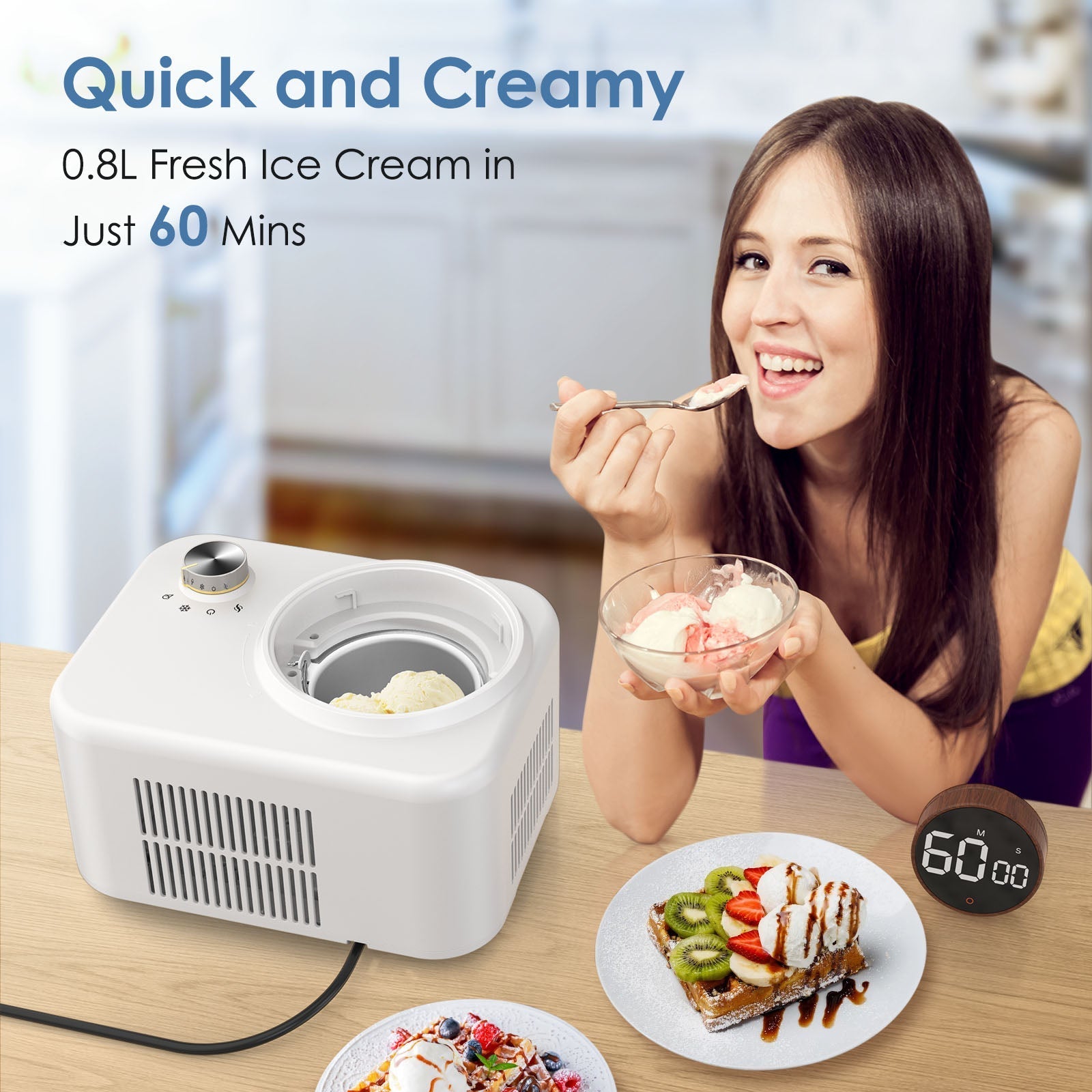 0.8L Ice Cream Maker with Compressor IC3908