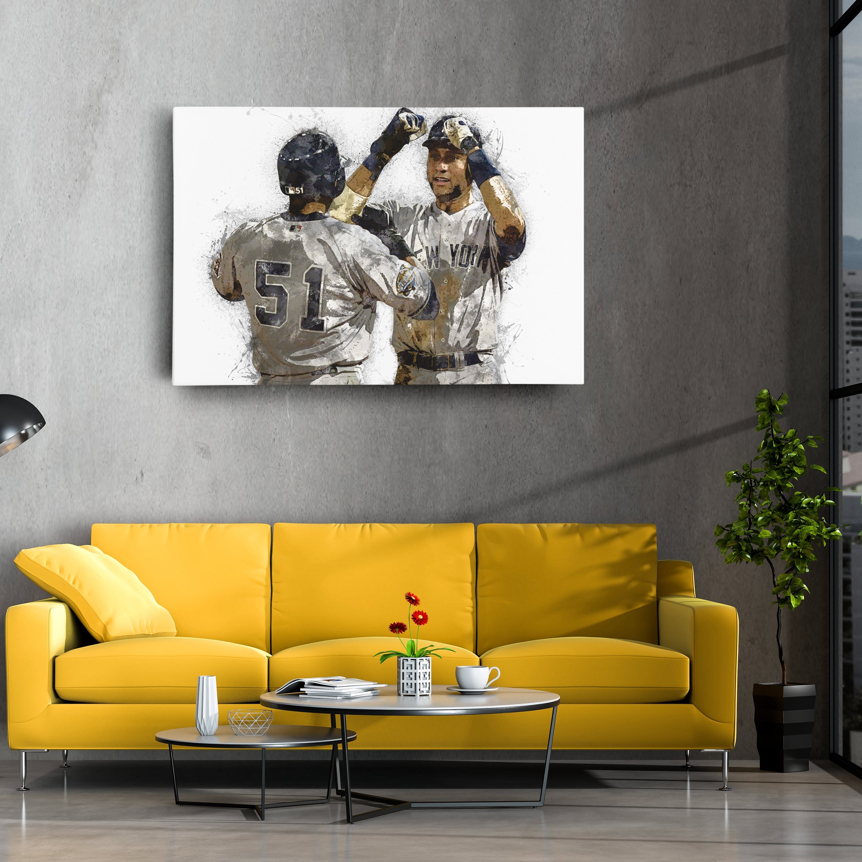 Derek Jeter & Bernie Williams Canvas Art – New York Yankees Wall Decor
