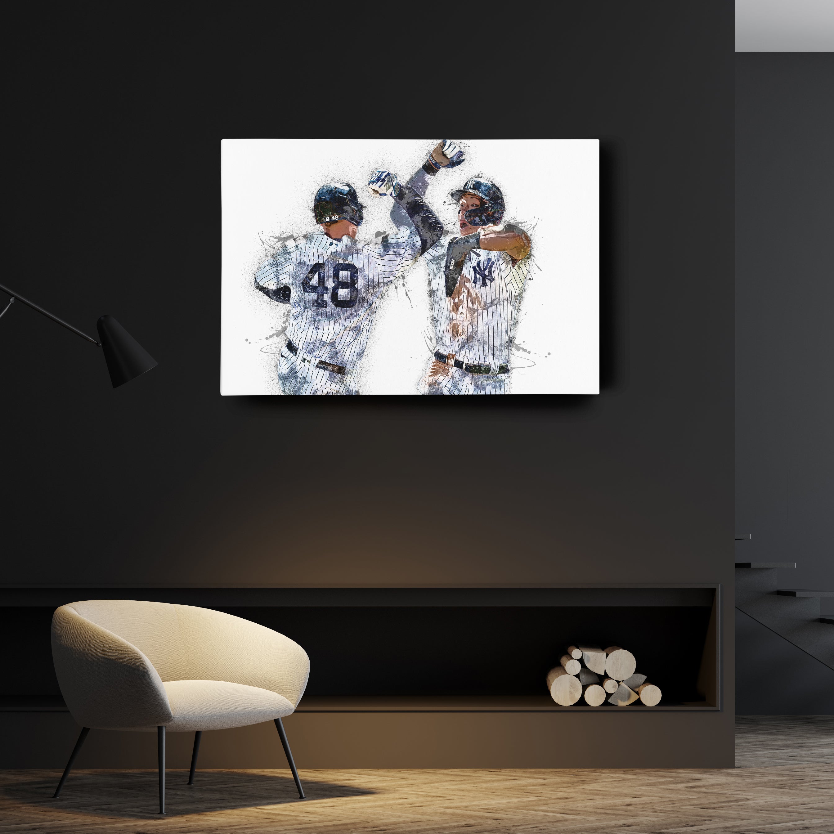Aaron Judge & Anthony Rizzo Canvas Art – New York Yankees Wall Decor
