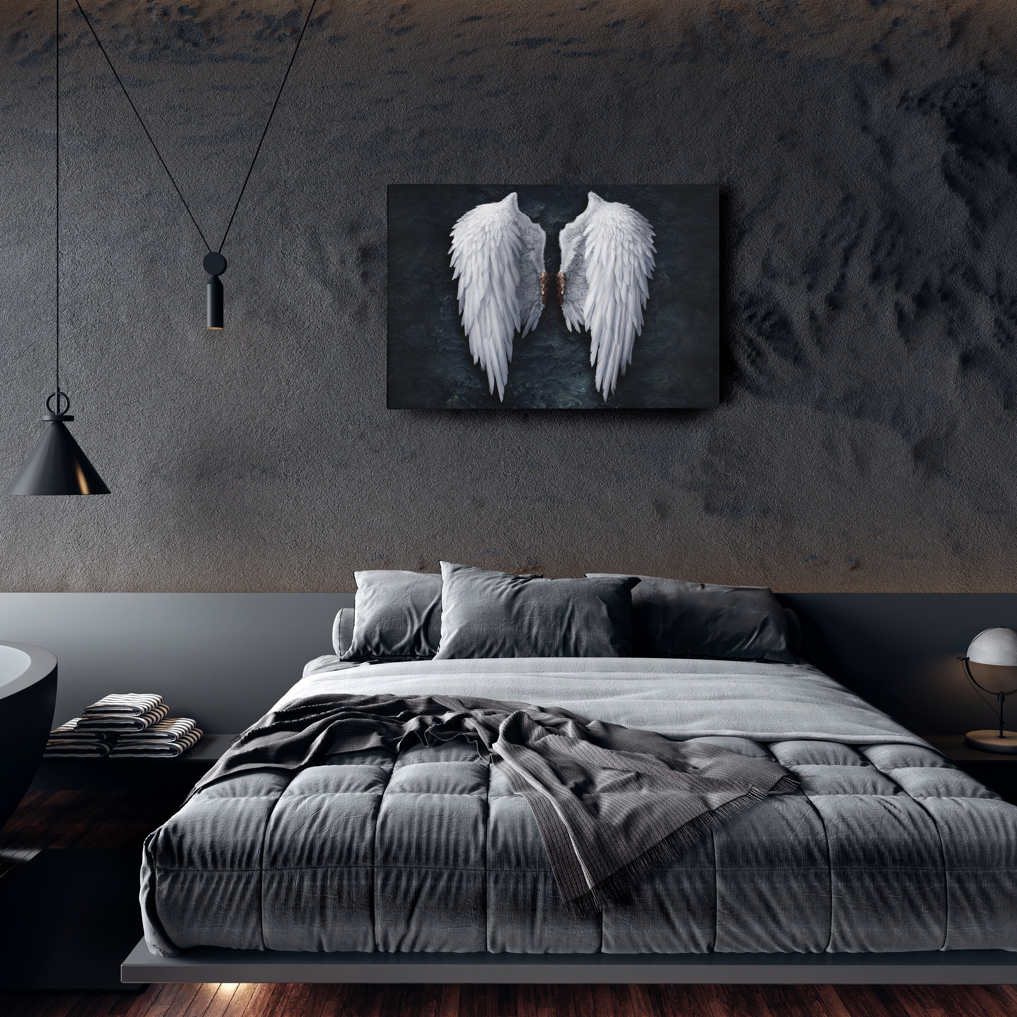 Banksy Angel Wings Canvas Wall Art Decor - Urban Street Art Poster