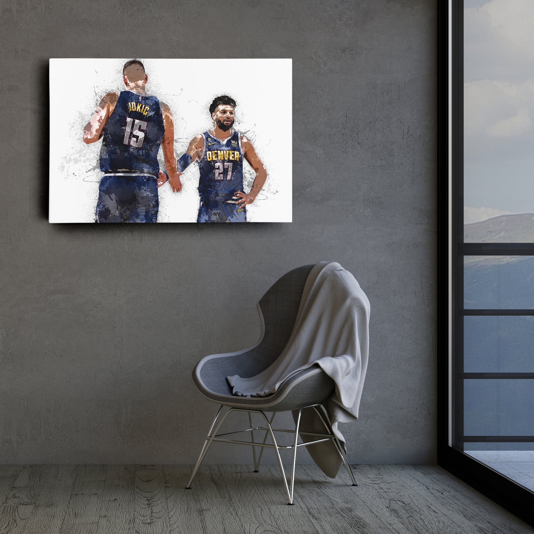 Nikola Jokic & Jamal Murray Canvas Art – Denver Nuggets Wall Decor