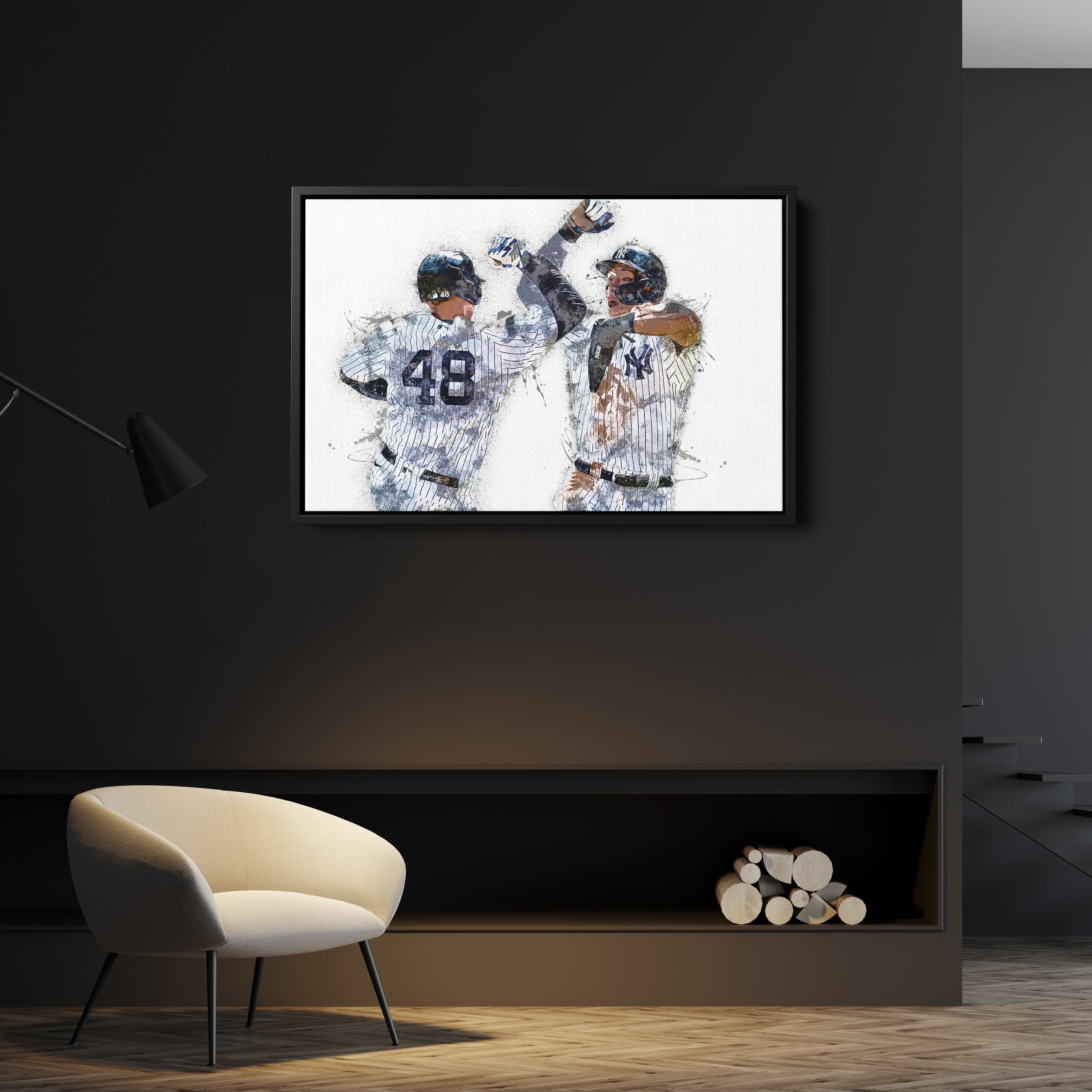 Aaron Judge & Anthony Rizzo Canvas Art – New York Yankees Wall Decor