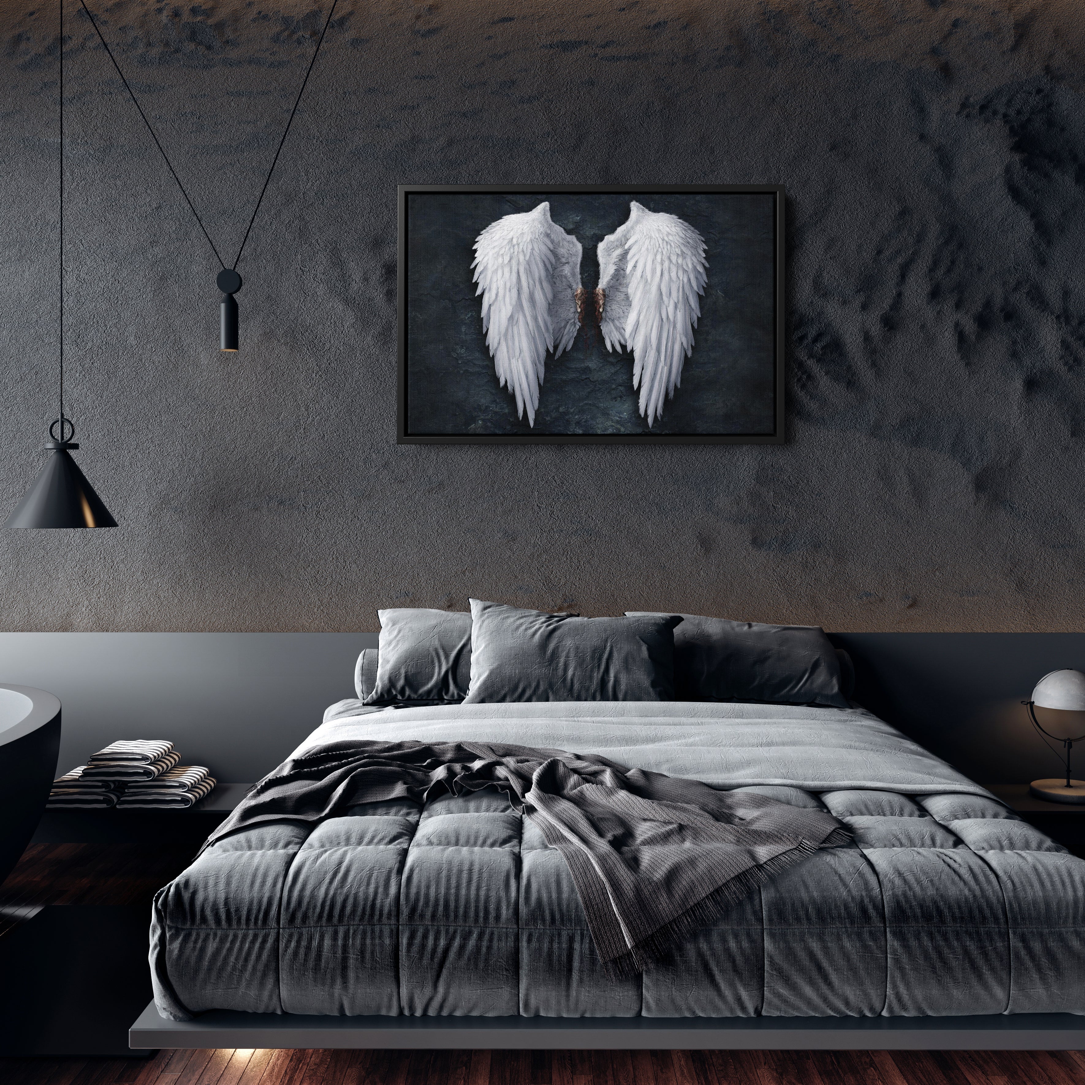 Banksy Angel Wings Canvas Wall Art Decor - Urban Street Art Poster