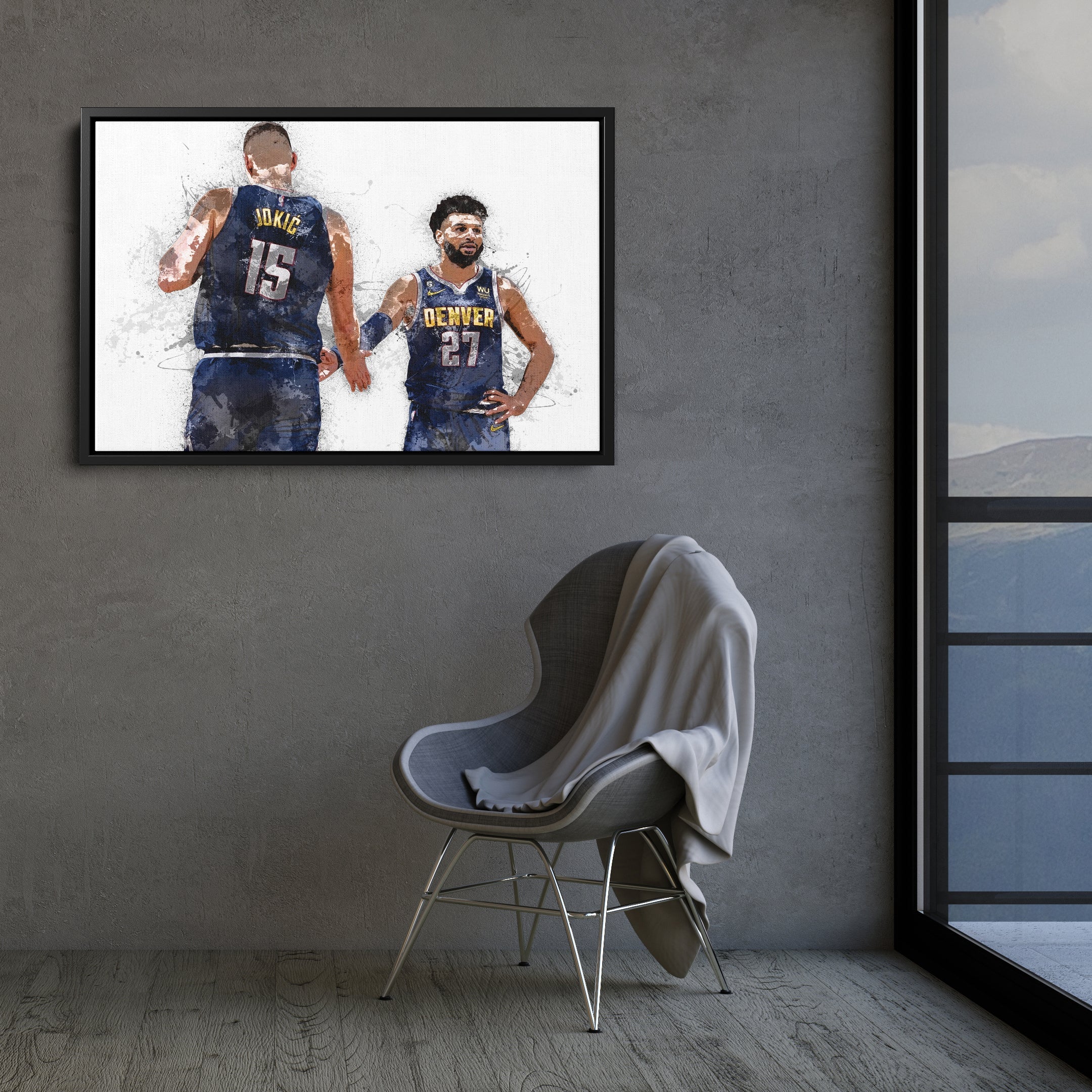 Nikola Jokic & Jamal Murray Canvas Art – Denver Nuggets Wall Decor