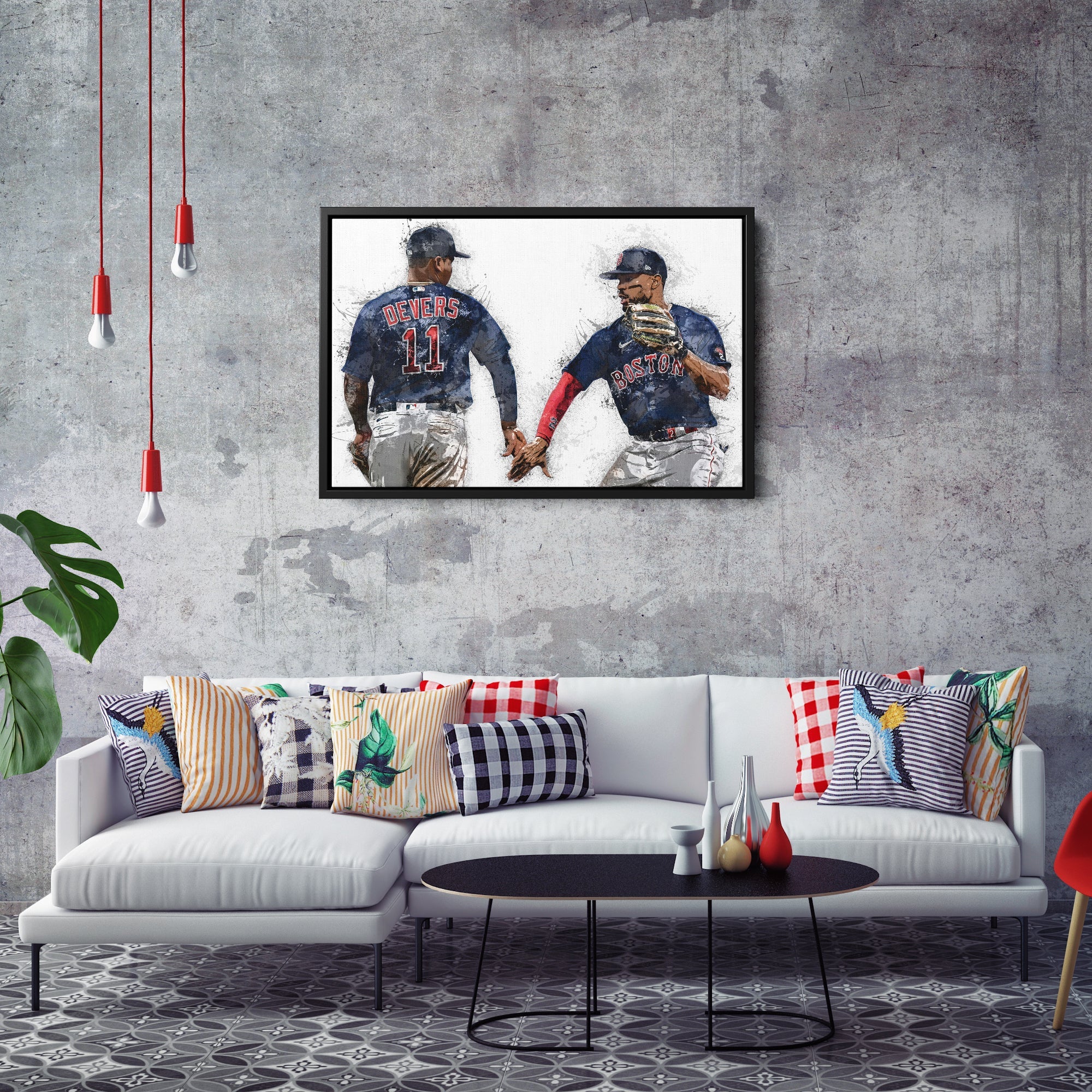 Rafael Devers & Xander Bogaerts Canvas Art – Boston Red Sox Wall Decor