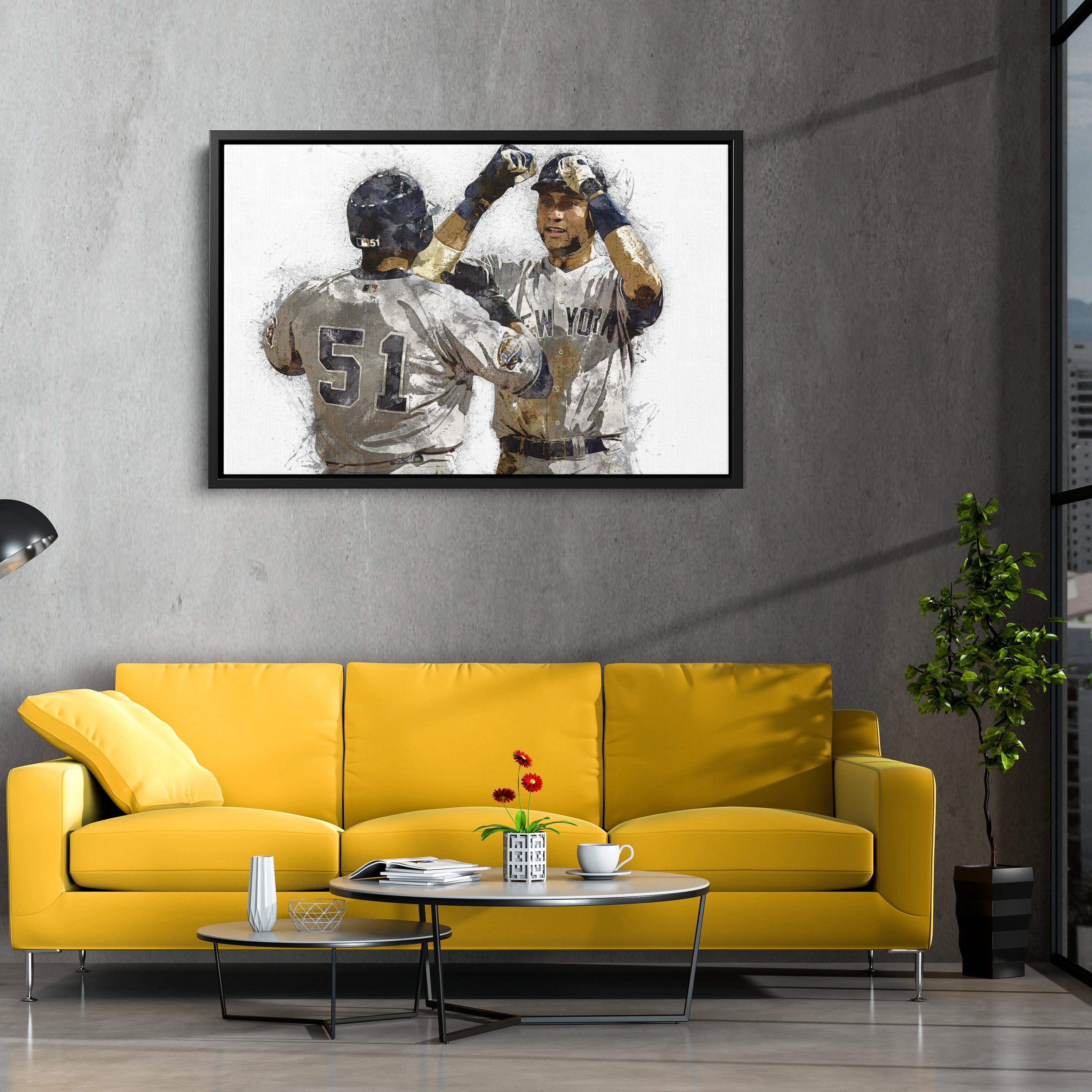Derek Jeter & Bernie Williams Canvas Art – New York Yankees Wall Decor