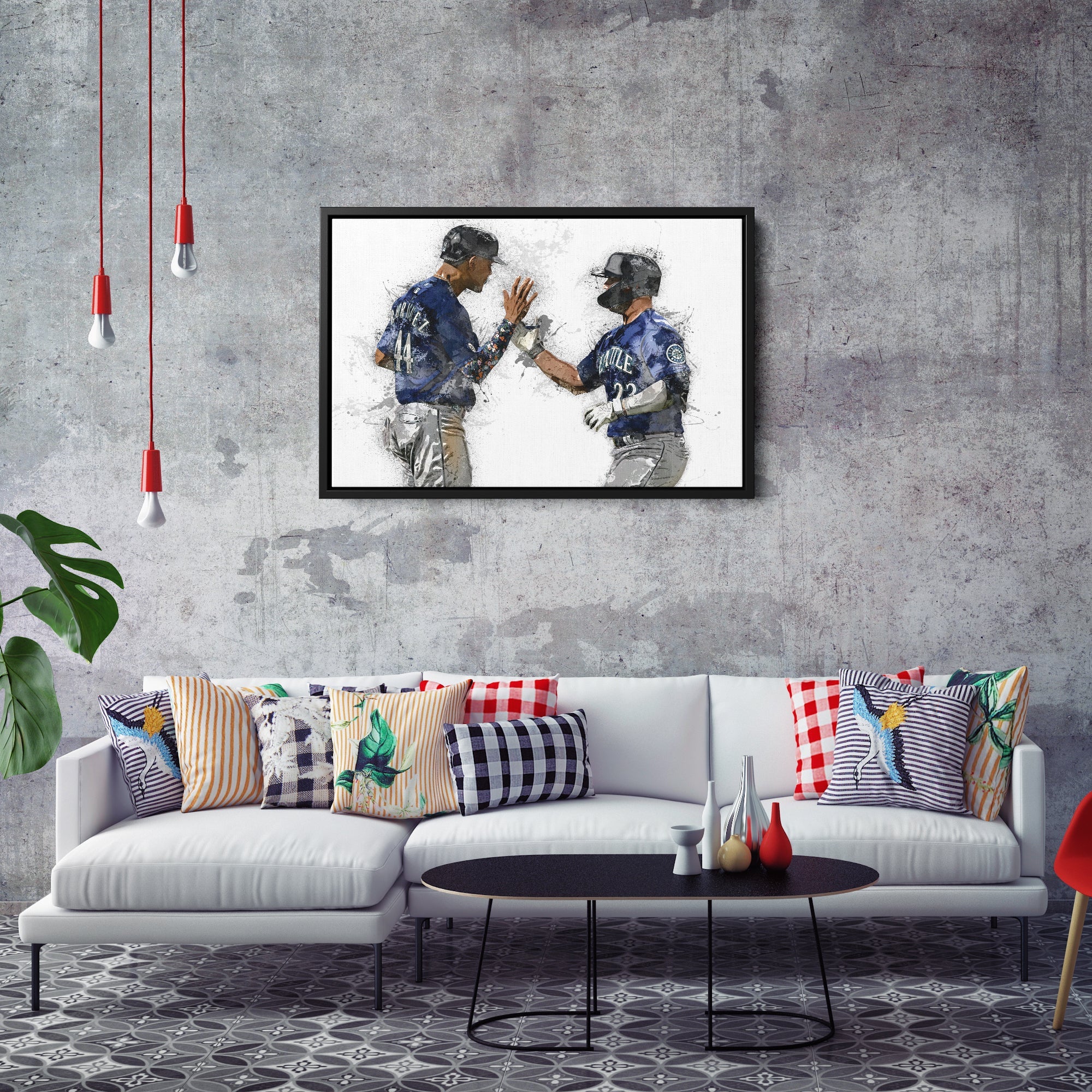 Julio Rodriguez & Ty France Canvas Art – Seattle Mariners Wall Decor