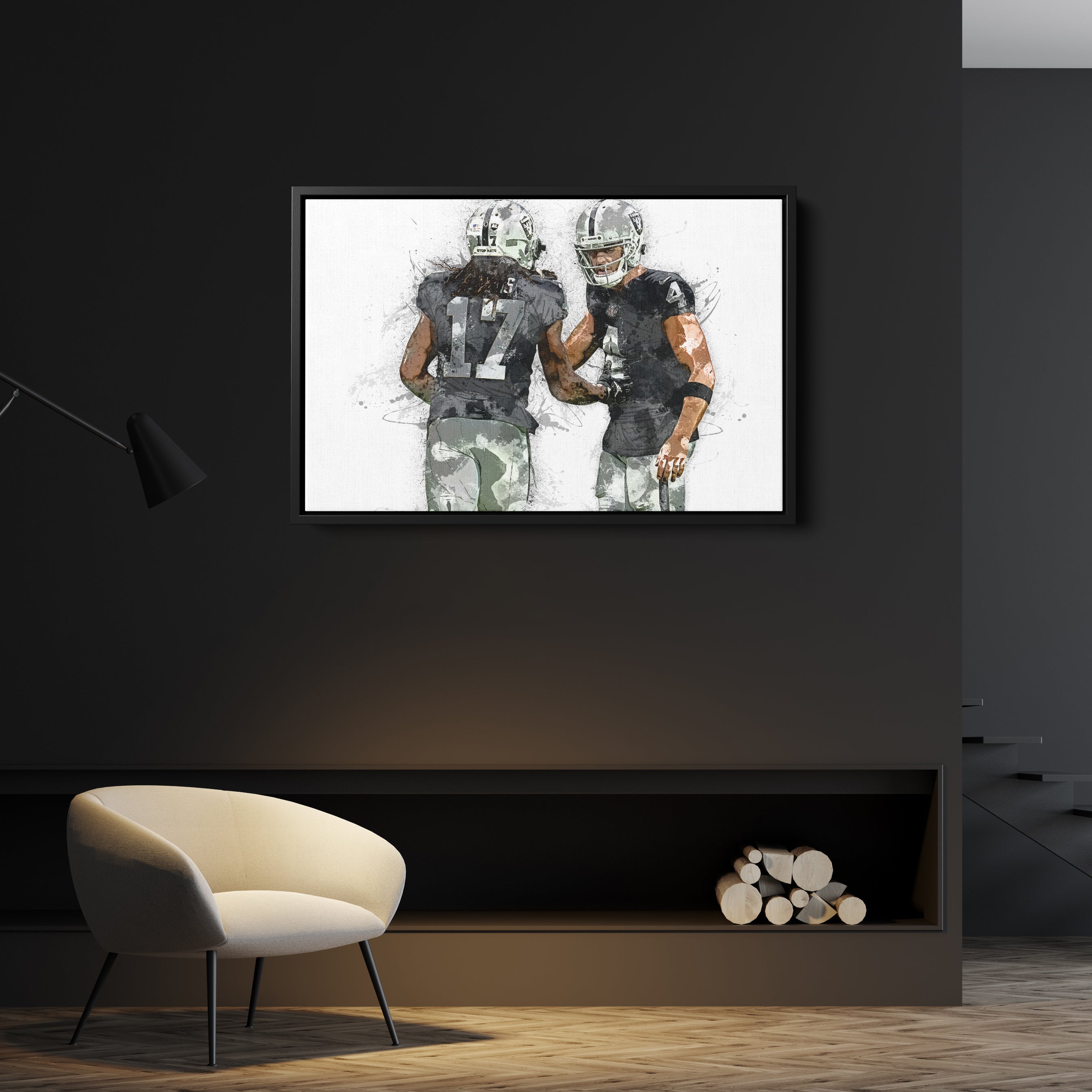 Derek Carr & Davante Adams Canvas Art – Las Vegas Raiders Wall Decor