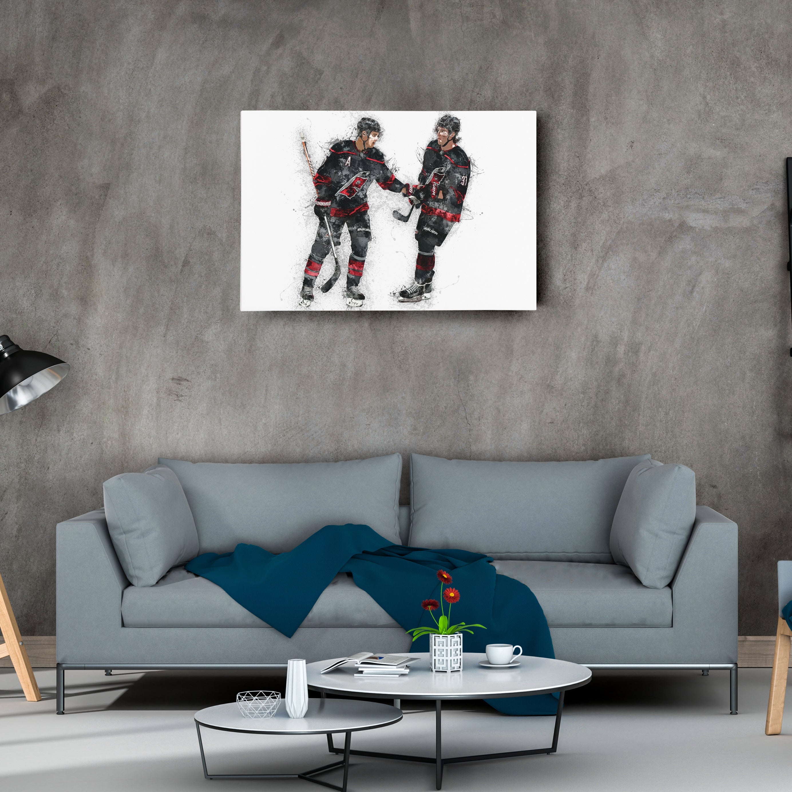 Sebastian Aho & Andrei Svechnikov Canvas Art – Carolina Hurricanes Wall Decor