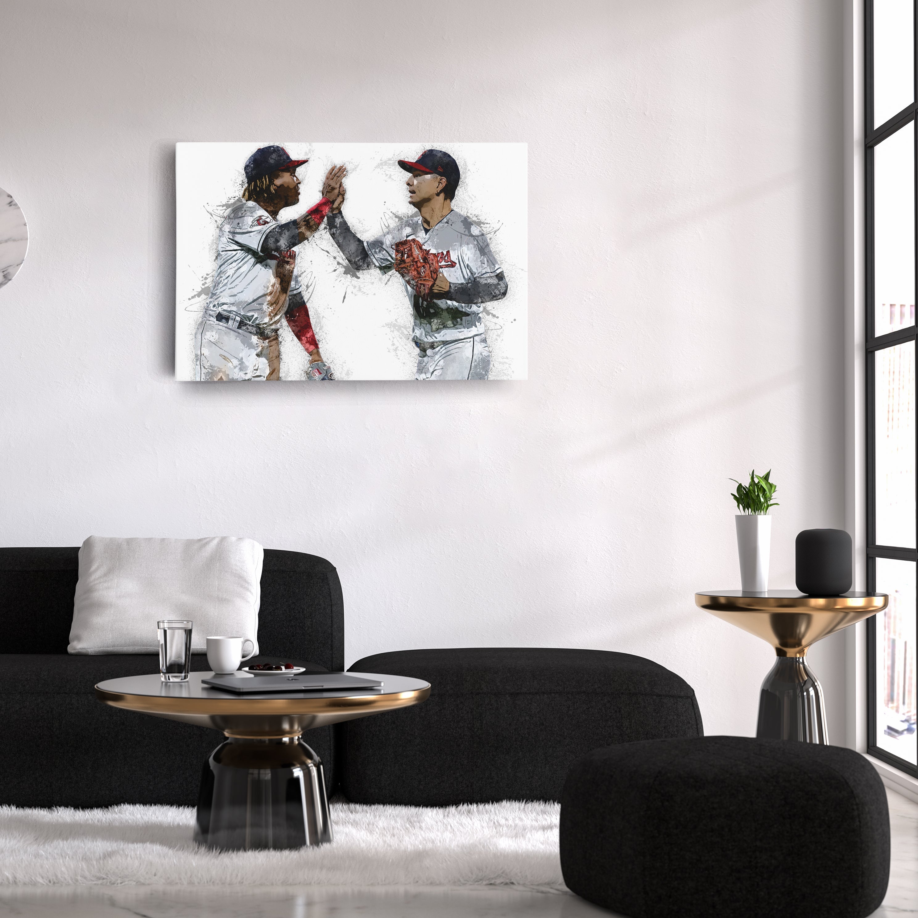 Jose Ramirez & Andres Gimenez Canvas Art – Cleveland Guardians Wall Decor