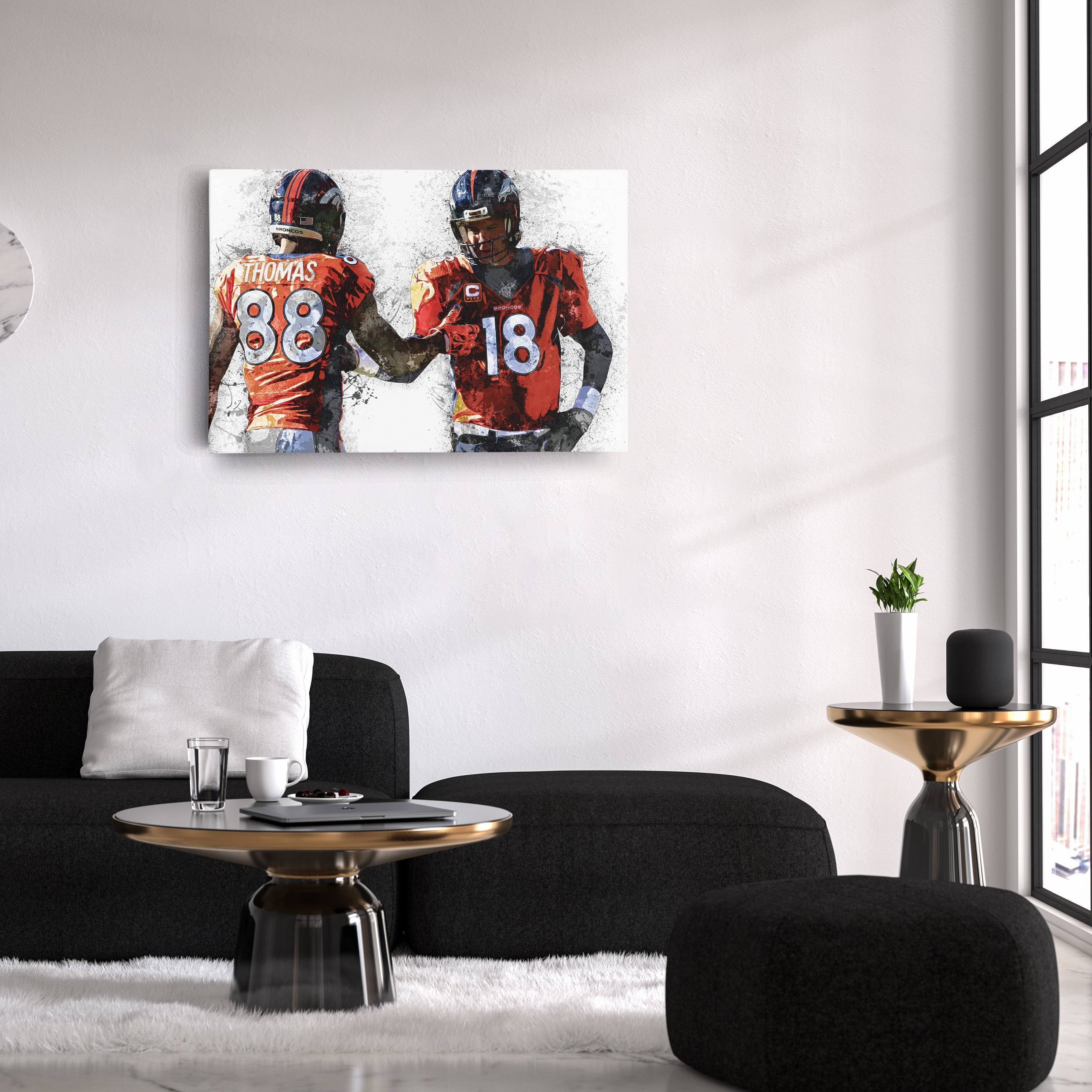 Peyton Manning & Demaryius Thomas Canvas Art – Denver Broncos Wall Decor