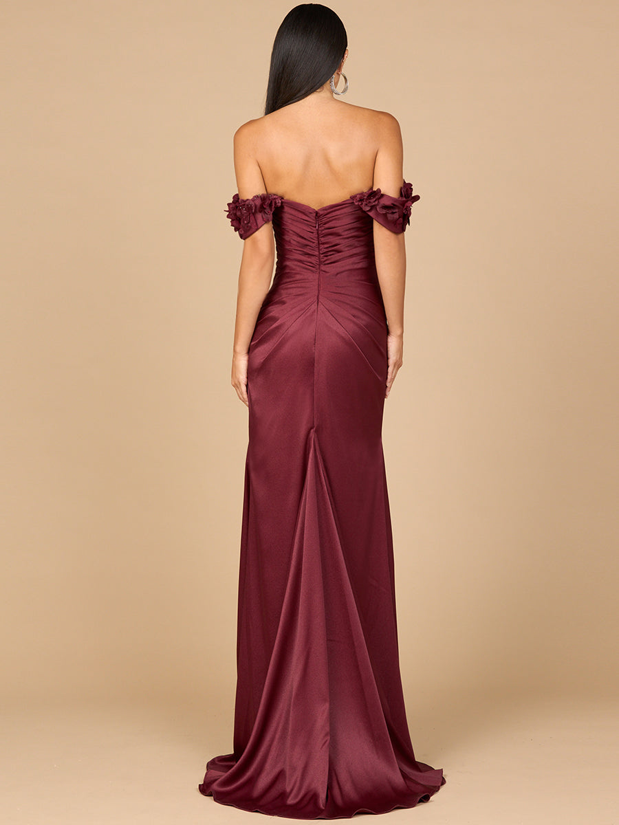 Off Shoulder Crepe Gown