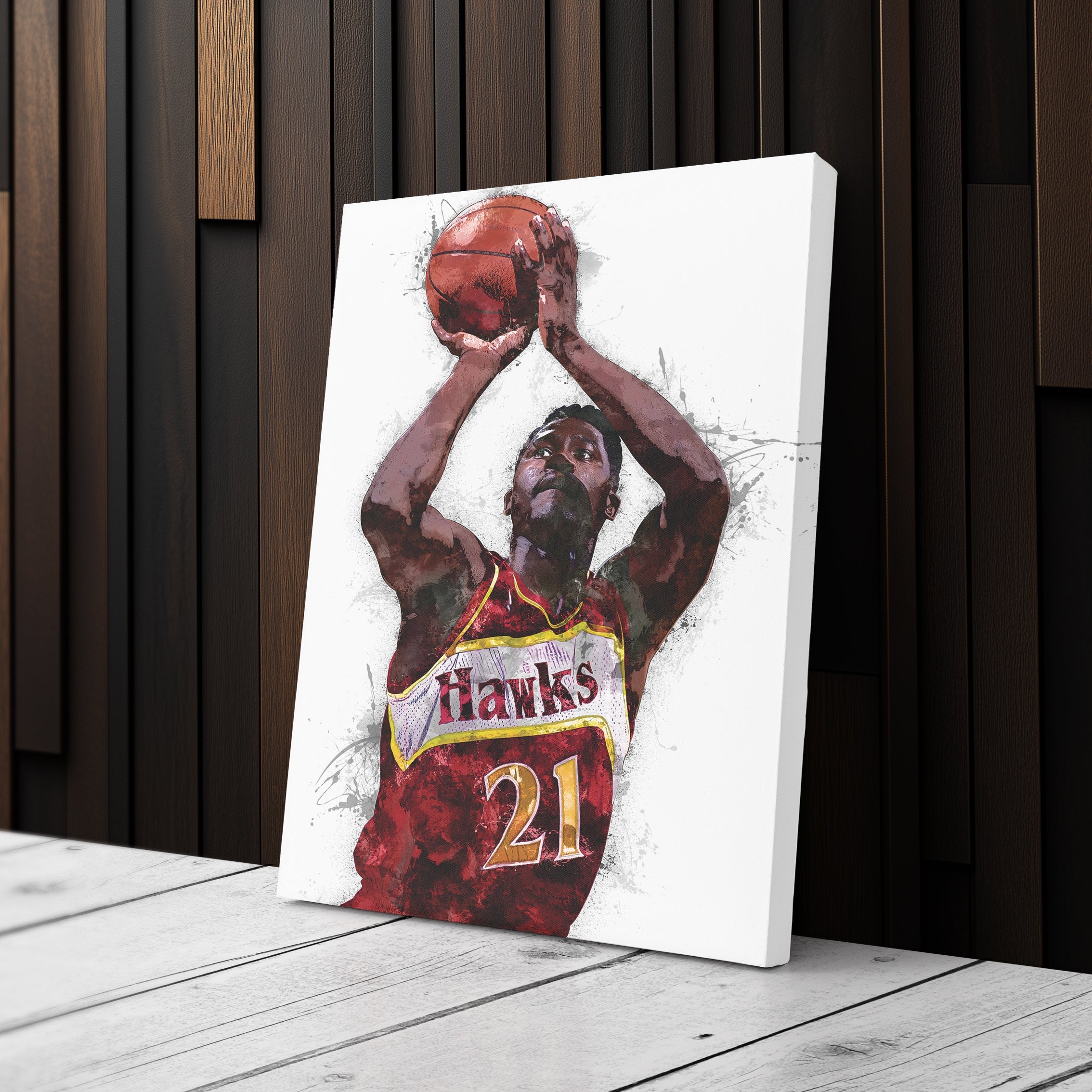 Dominique Wilkins Canvas Art – Atlanta Hawks Wall Decor