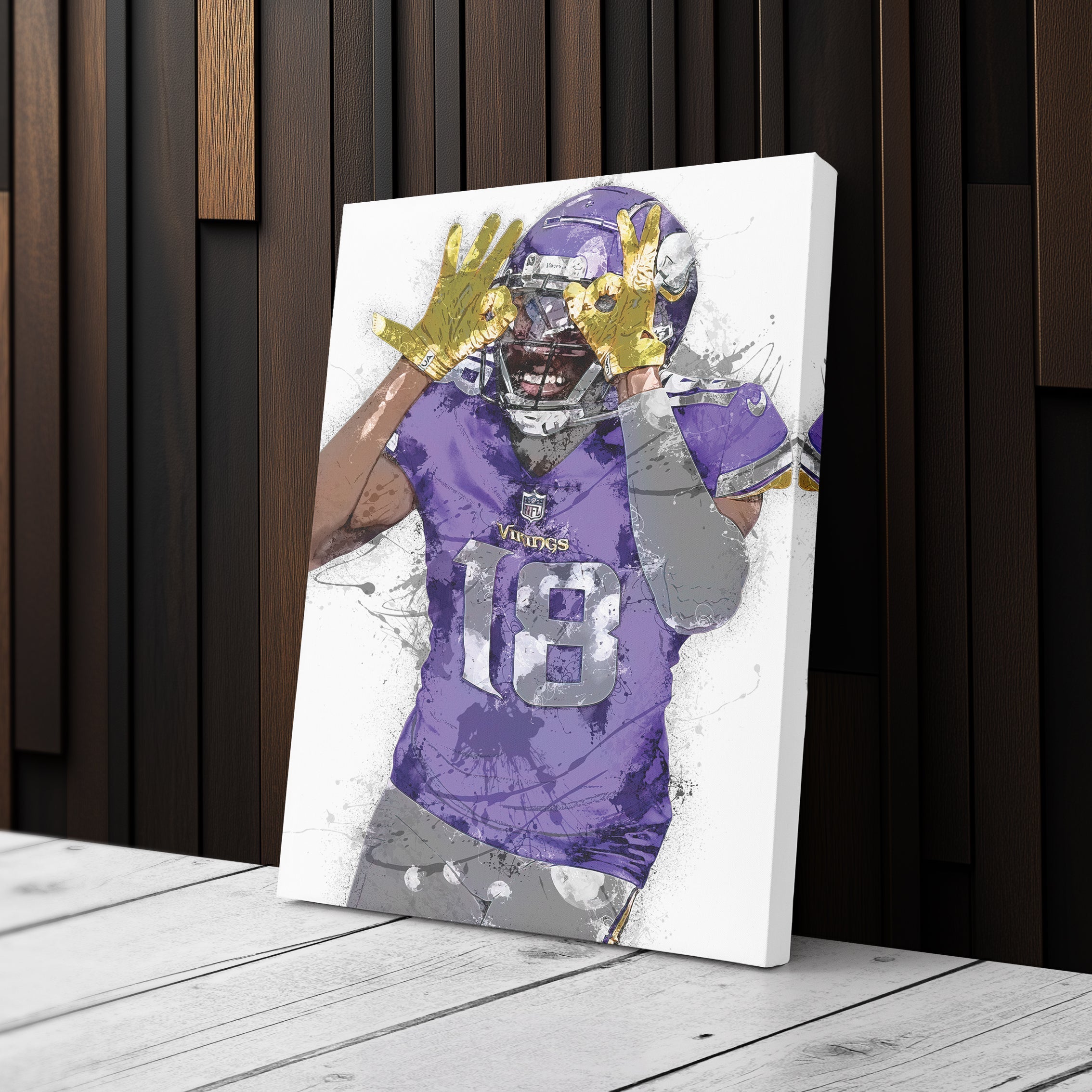 Justin Jefferson Canvas Art – Minnesota Vikings Wall Decor
