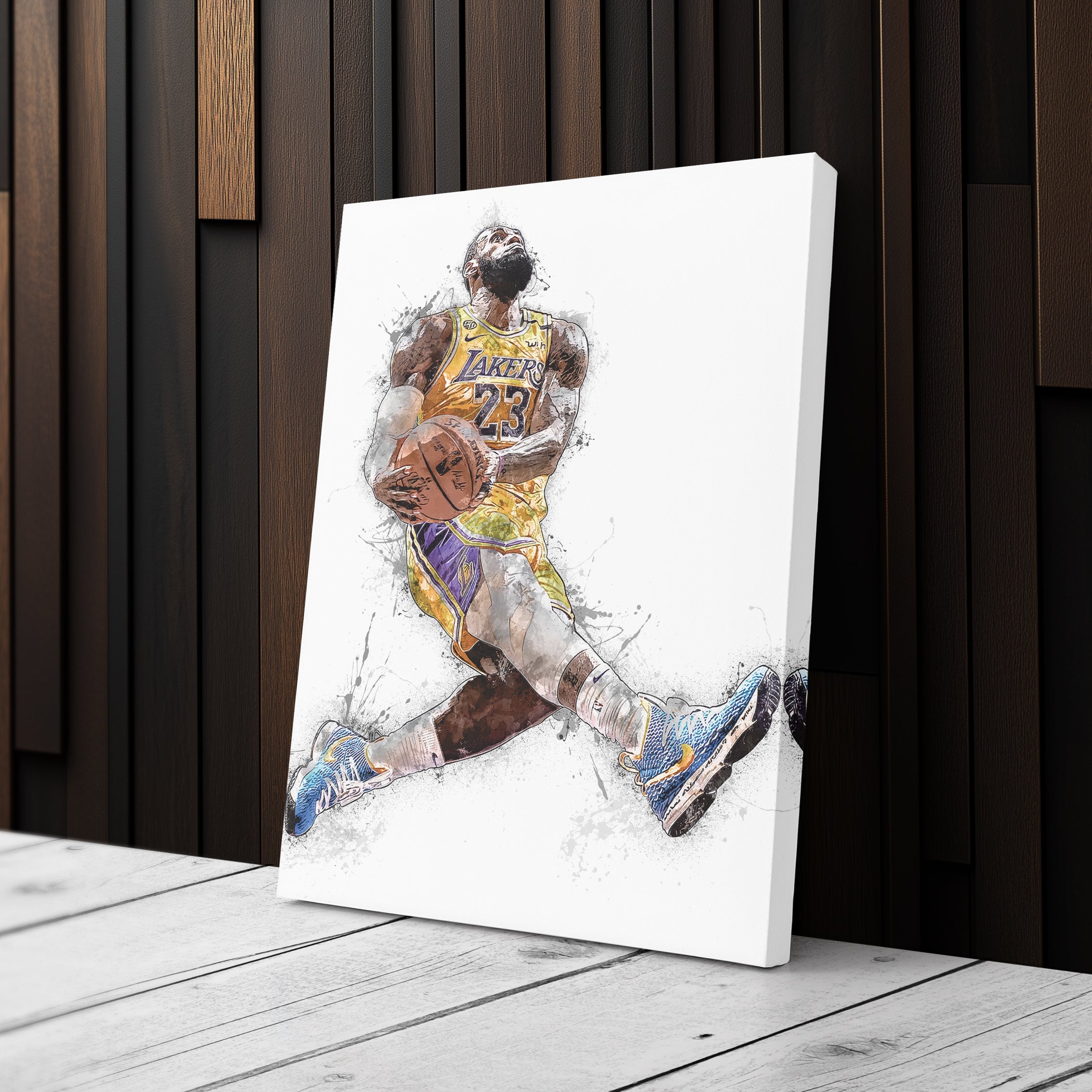 LeBron James Dunk Canvas Art – Los Angeles Lakers Wall Decor