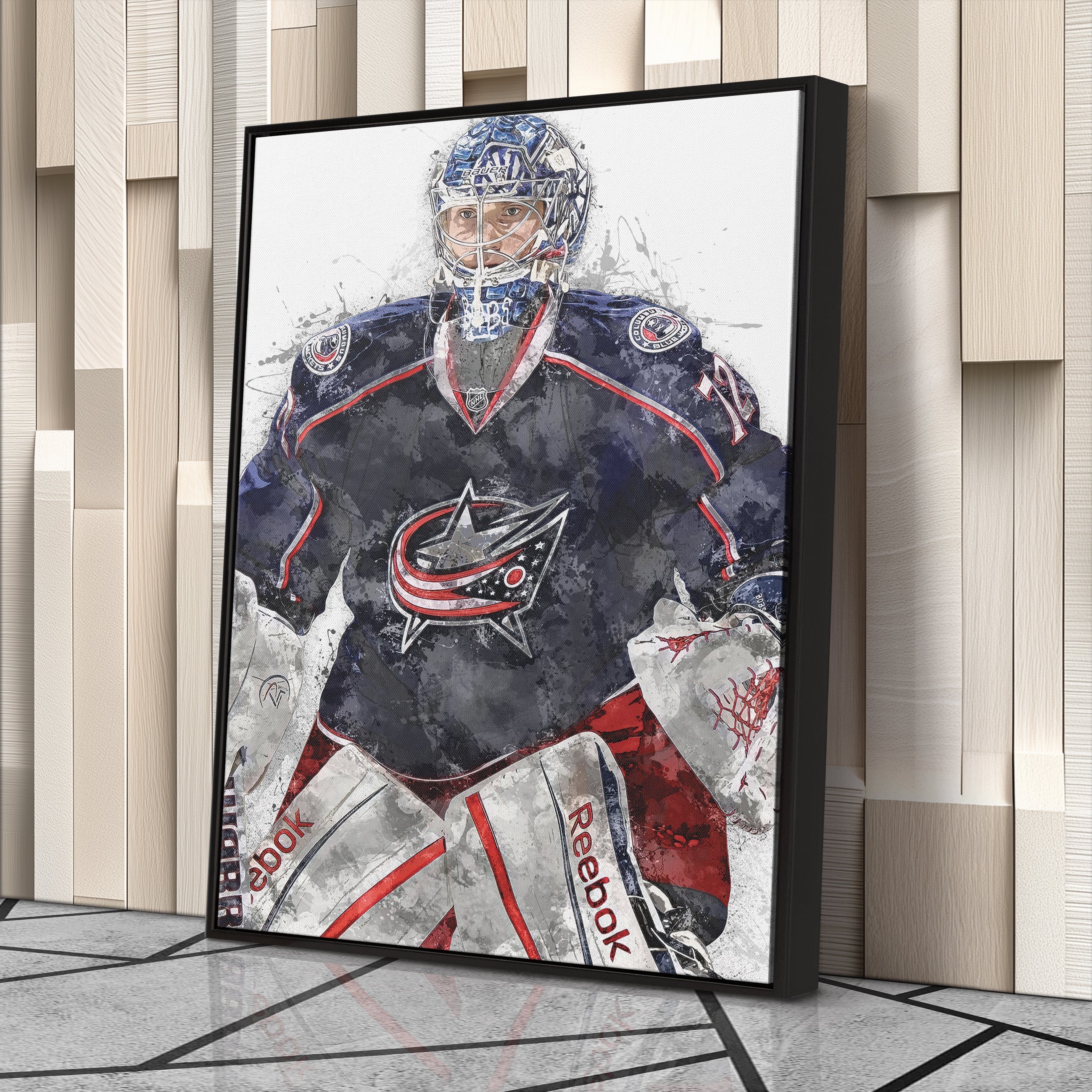 Sergei Bobrovsky Canvas Art – Columbus Blue Jackets Wall Decor
