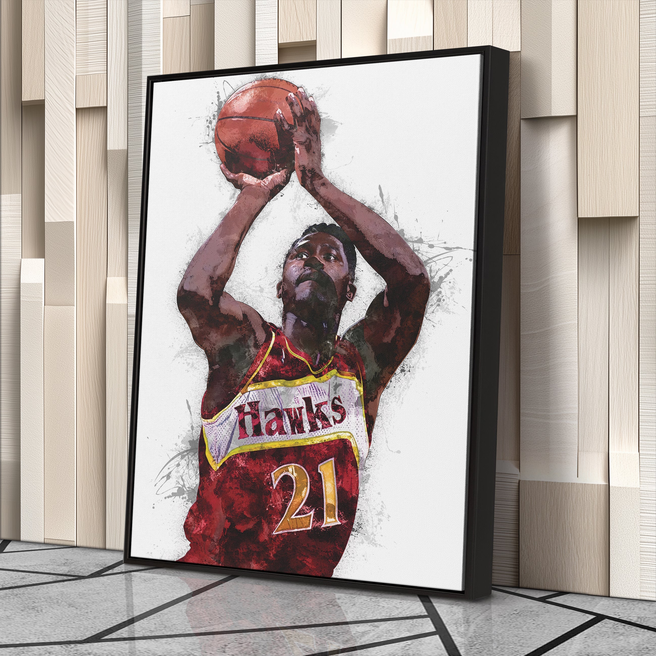 Dominique Wilkins Canvas Art – Atlanta Hawks Wall Decor