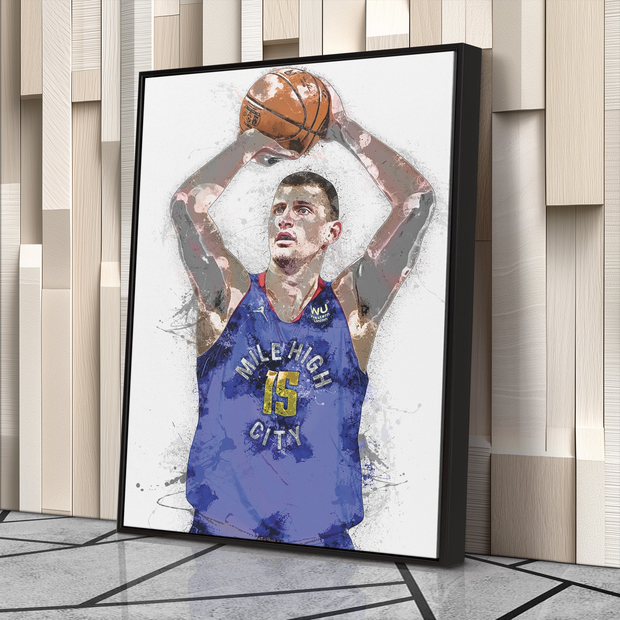 Nikola Jokic Canvas Art – Denver Nuggets Wall Decor