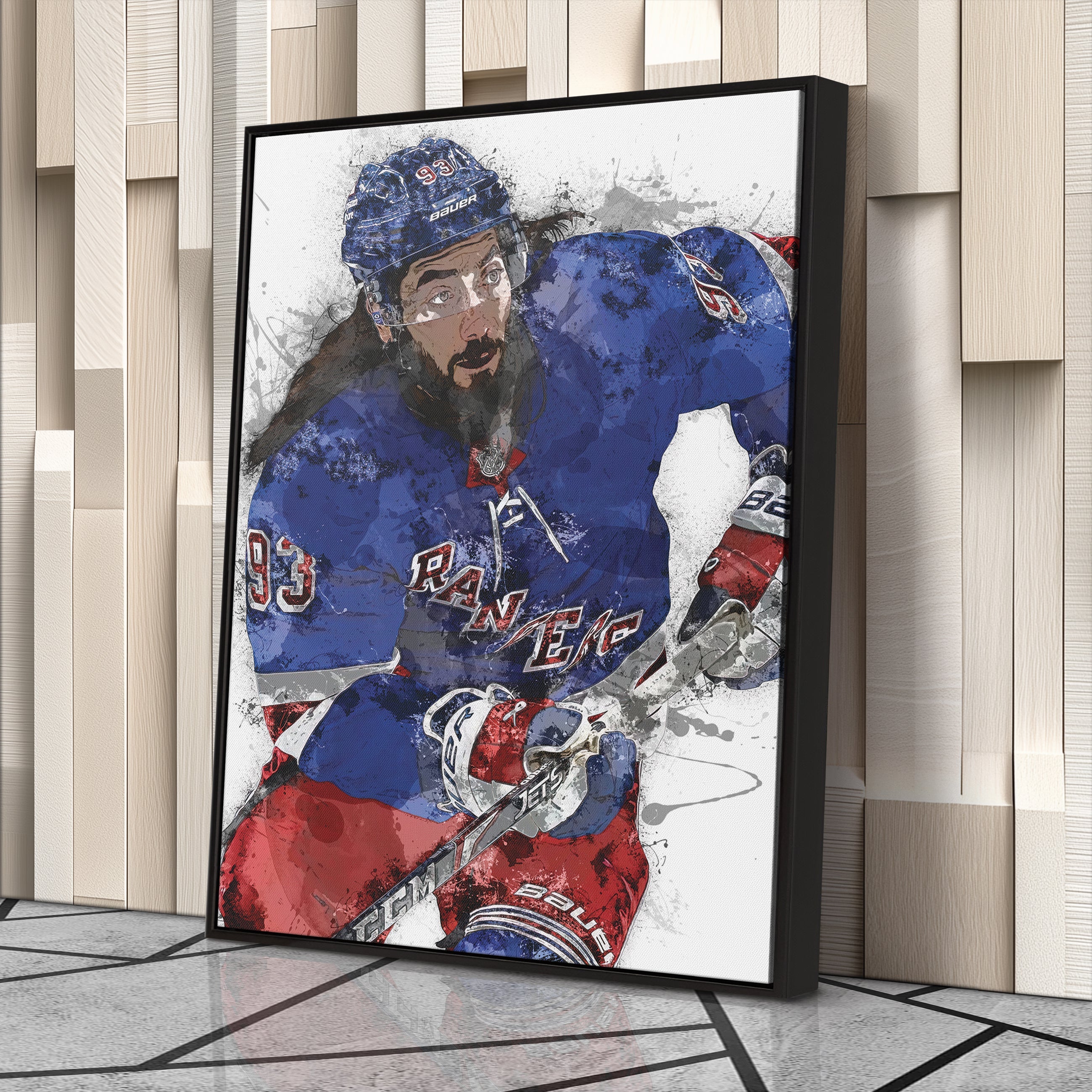 Mika Zibanejad Canvas Art – New York Rangers Wall Decor