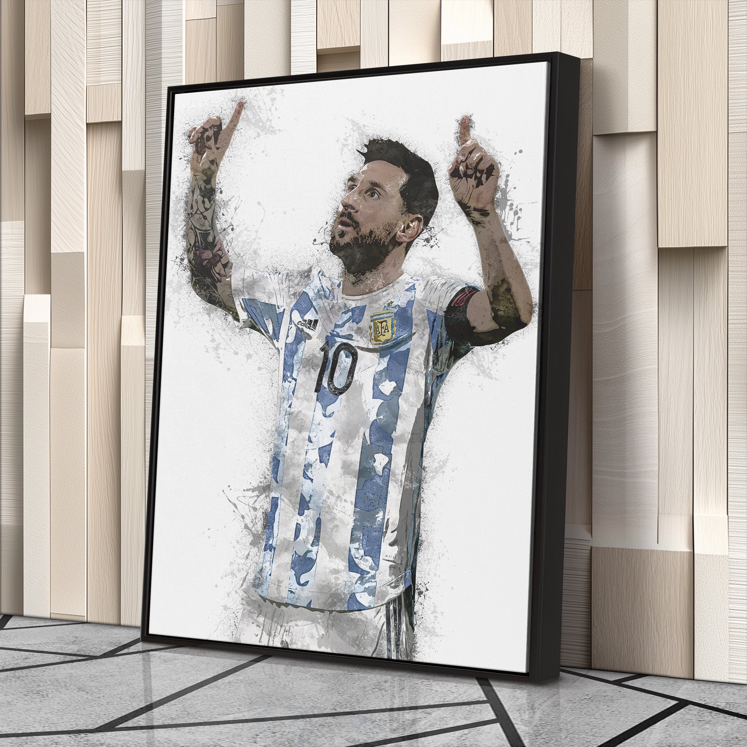 Lionel Messi Canvas Art – Argentina National Team Wall Decor