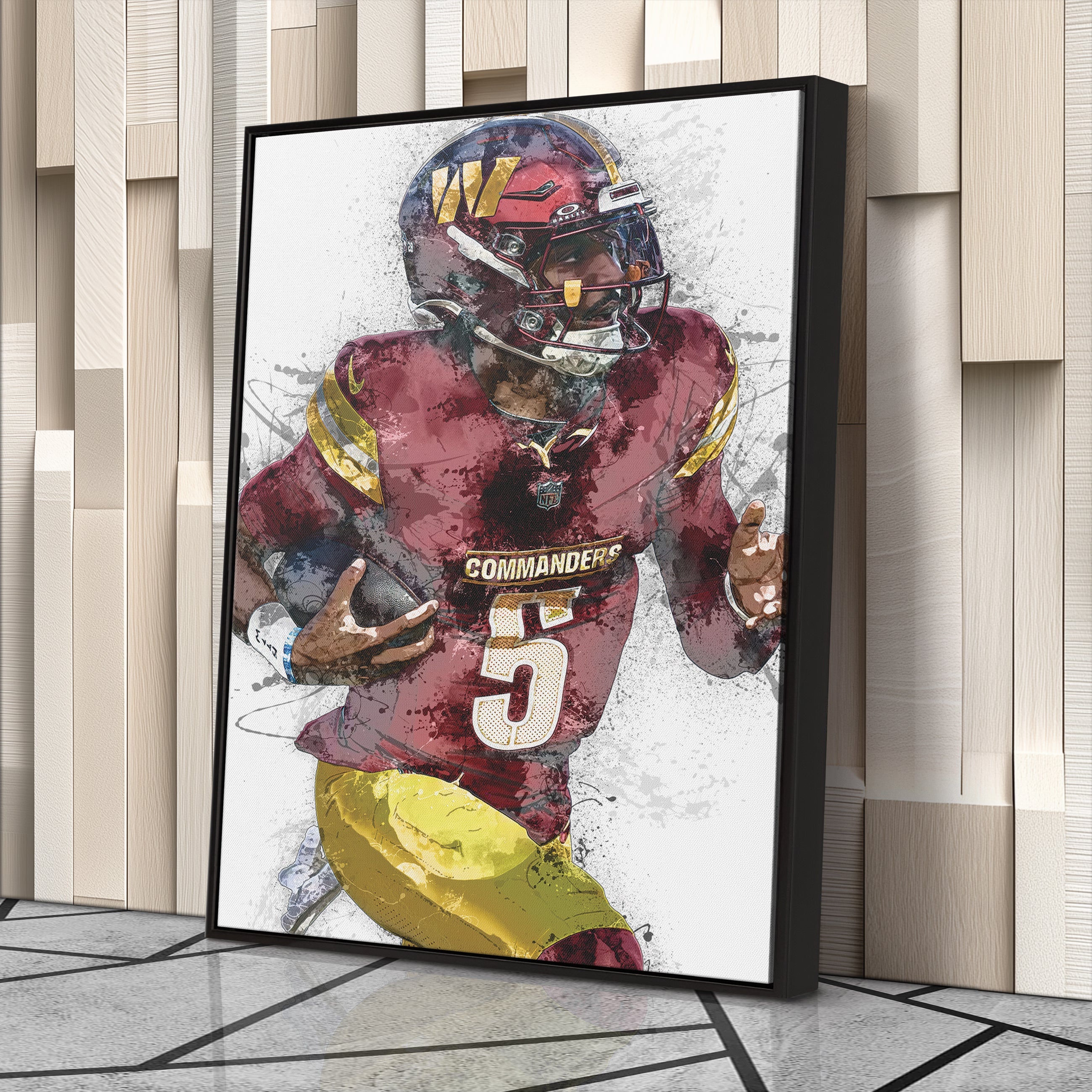 Jayden Daniels Canvas Art – Washington Commanders Wall Decor