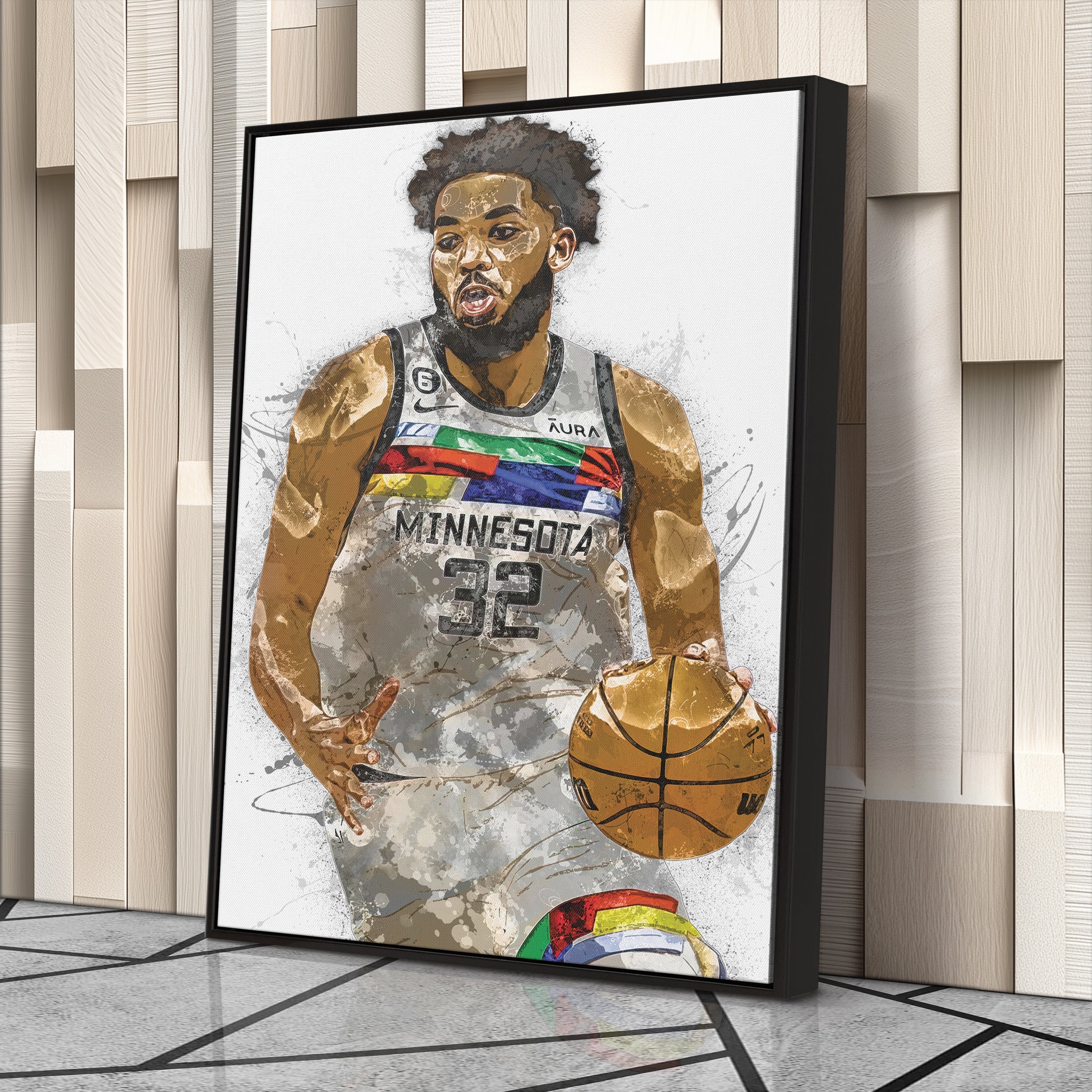 Karl-Anthony Towns Canvas Art – Minnesota Timberwolves Wall Decor