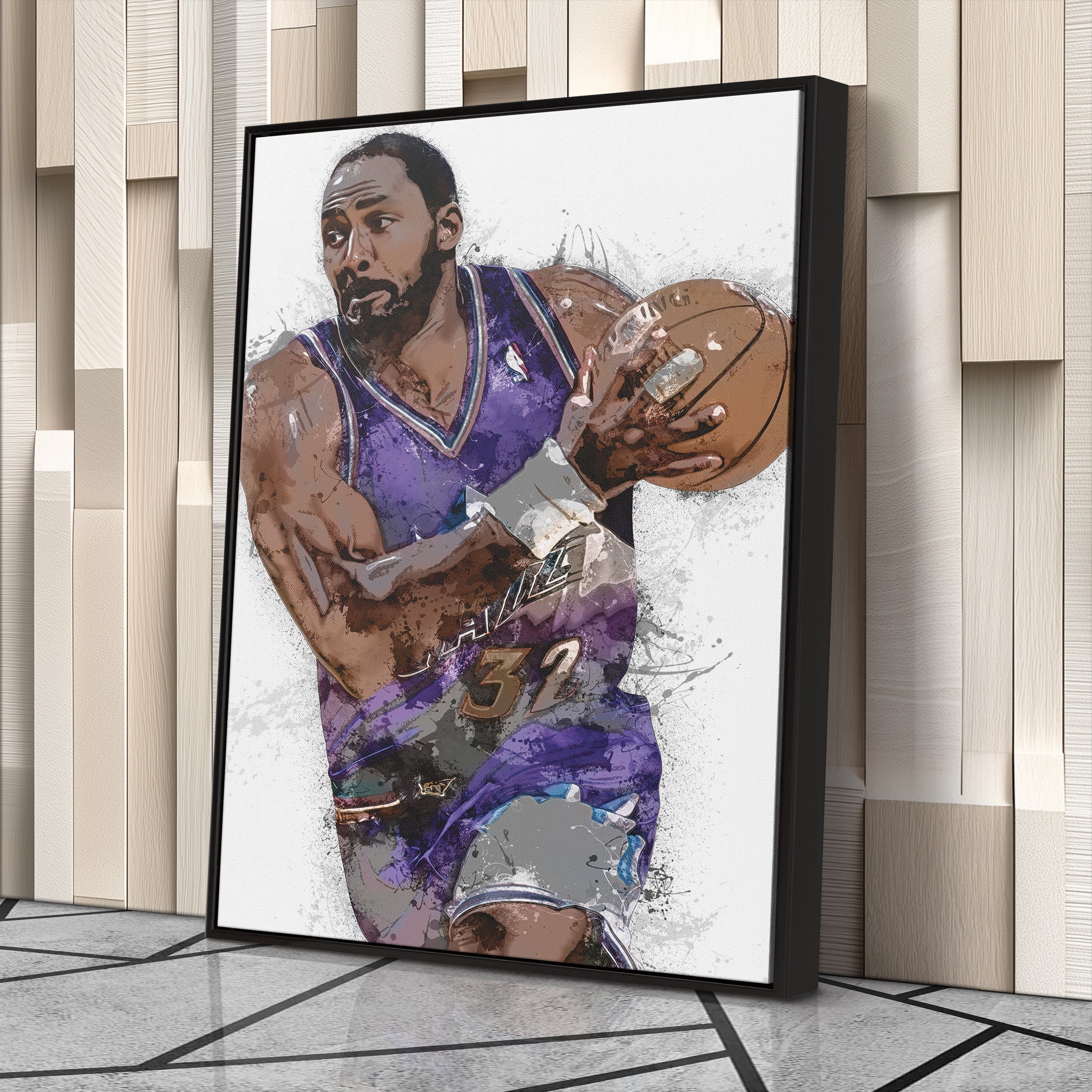 Karl Malone Canvas Art – Utah Jazz Wall Decor