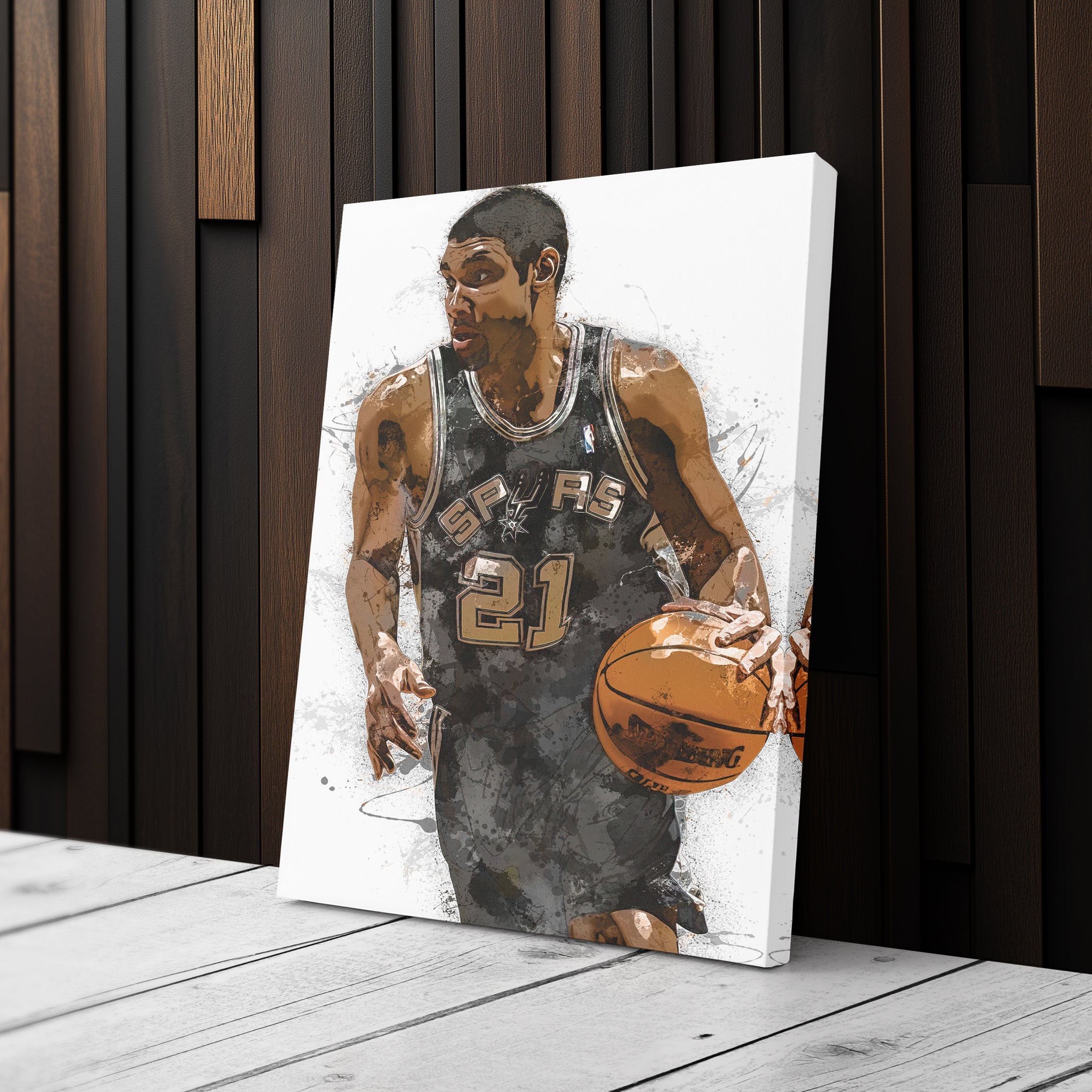 Tim Duncan Canvas Art – San Antonio Spurs Wall Decor