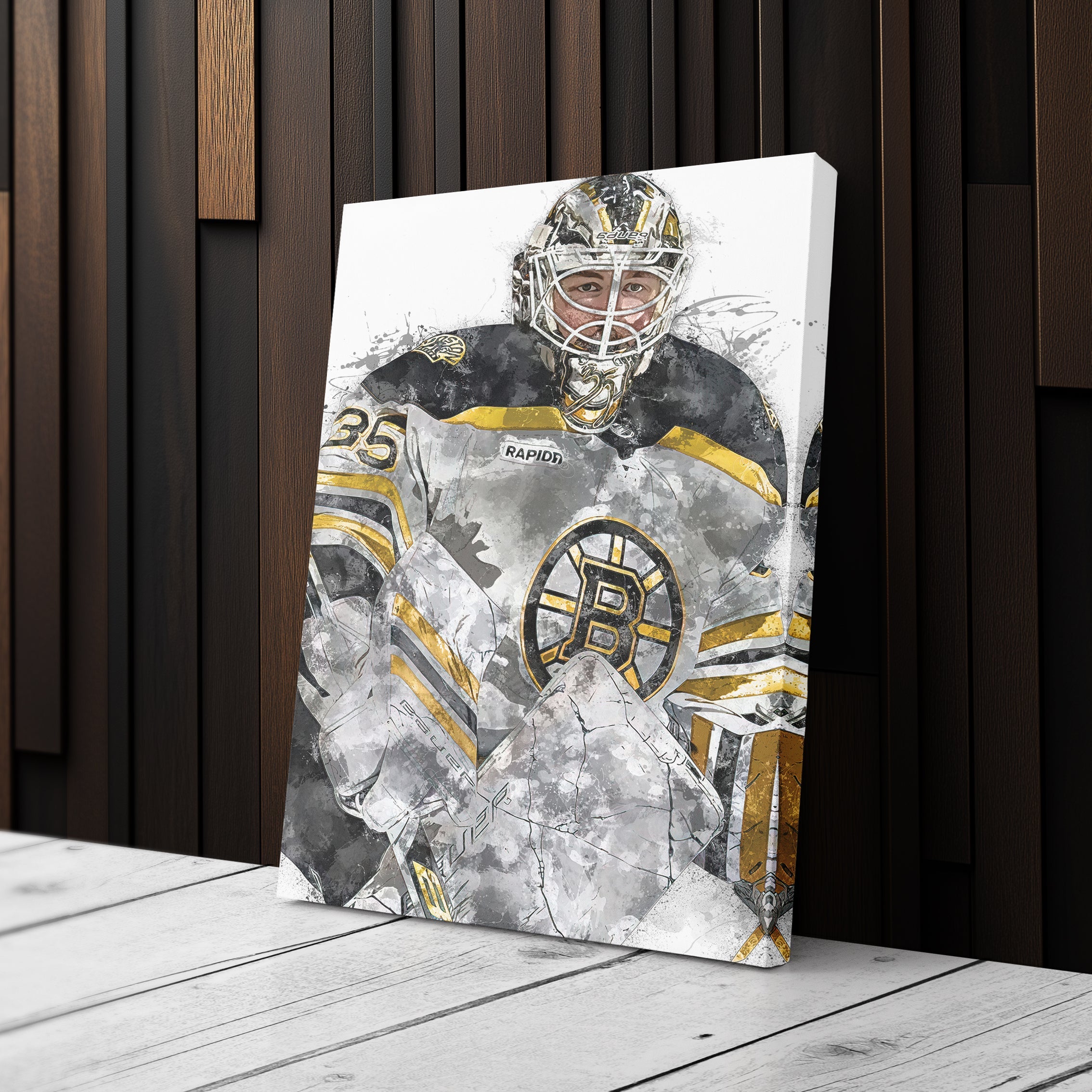 Linus Ullmark Canvas Art – Boston Bruins Wall Decor