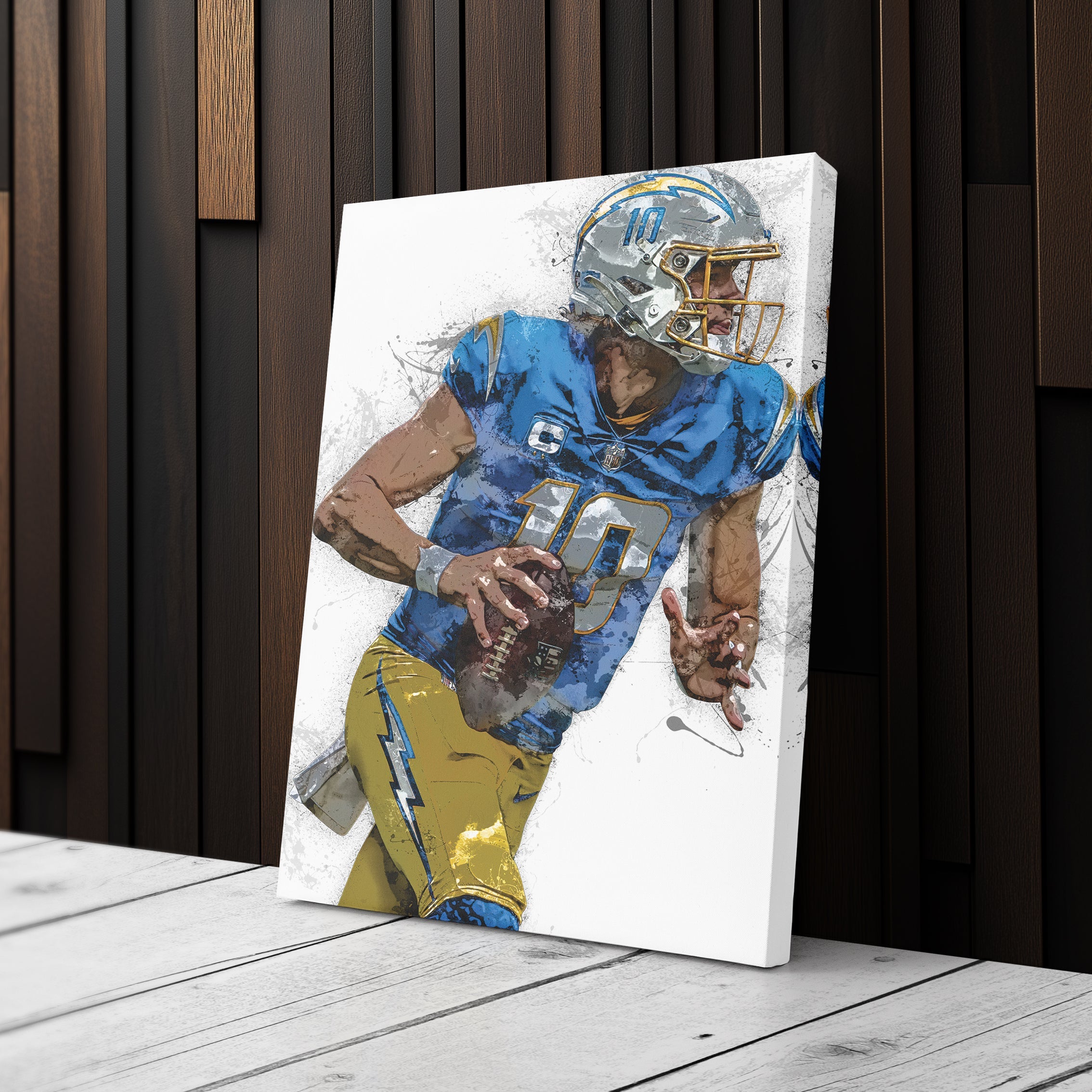 Justin Herbert Canvas Art – Los Angeles Chargers Wall Decor