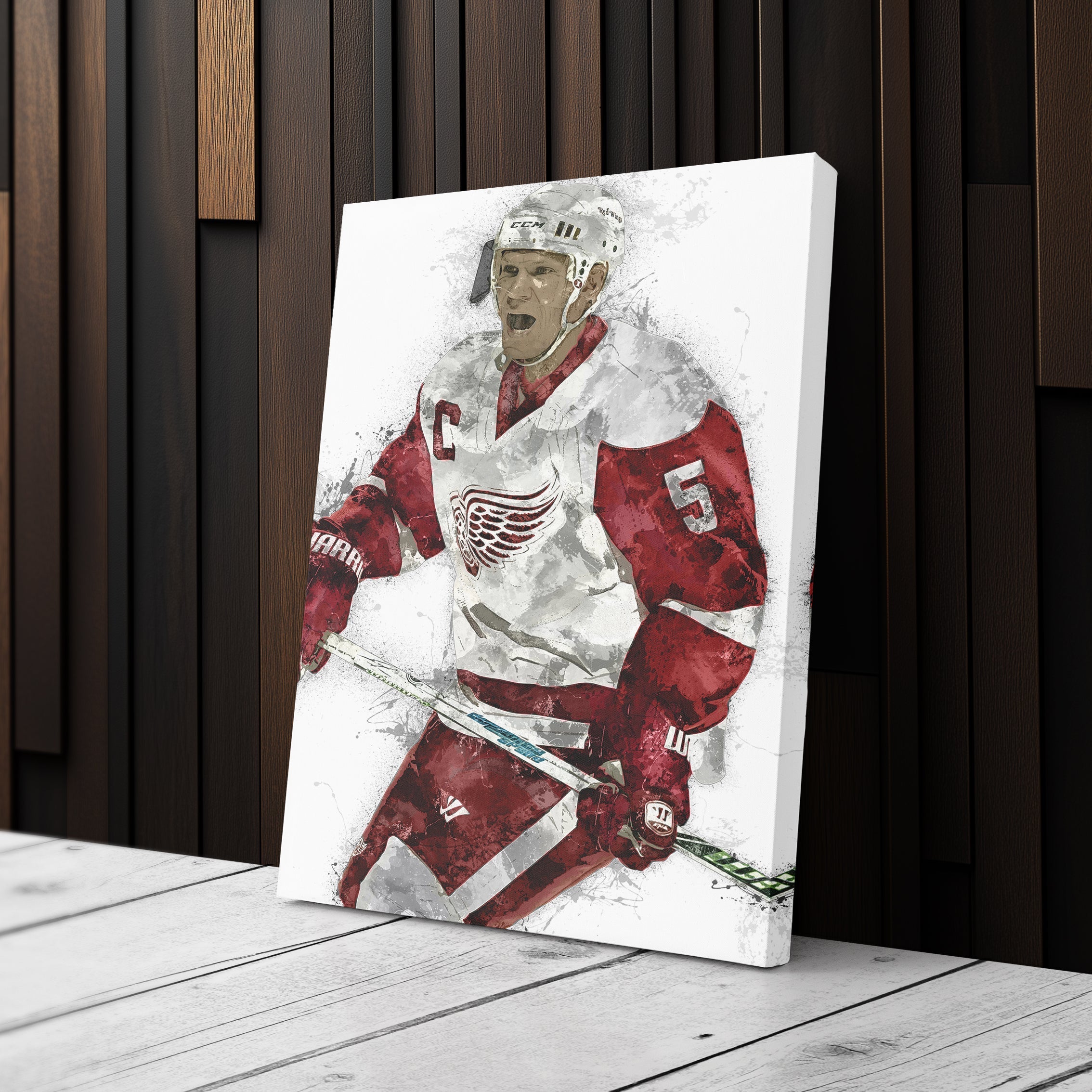 Nicklas Lidström Canvas Art - Detroit Red Wings Wall Decor