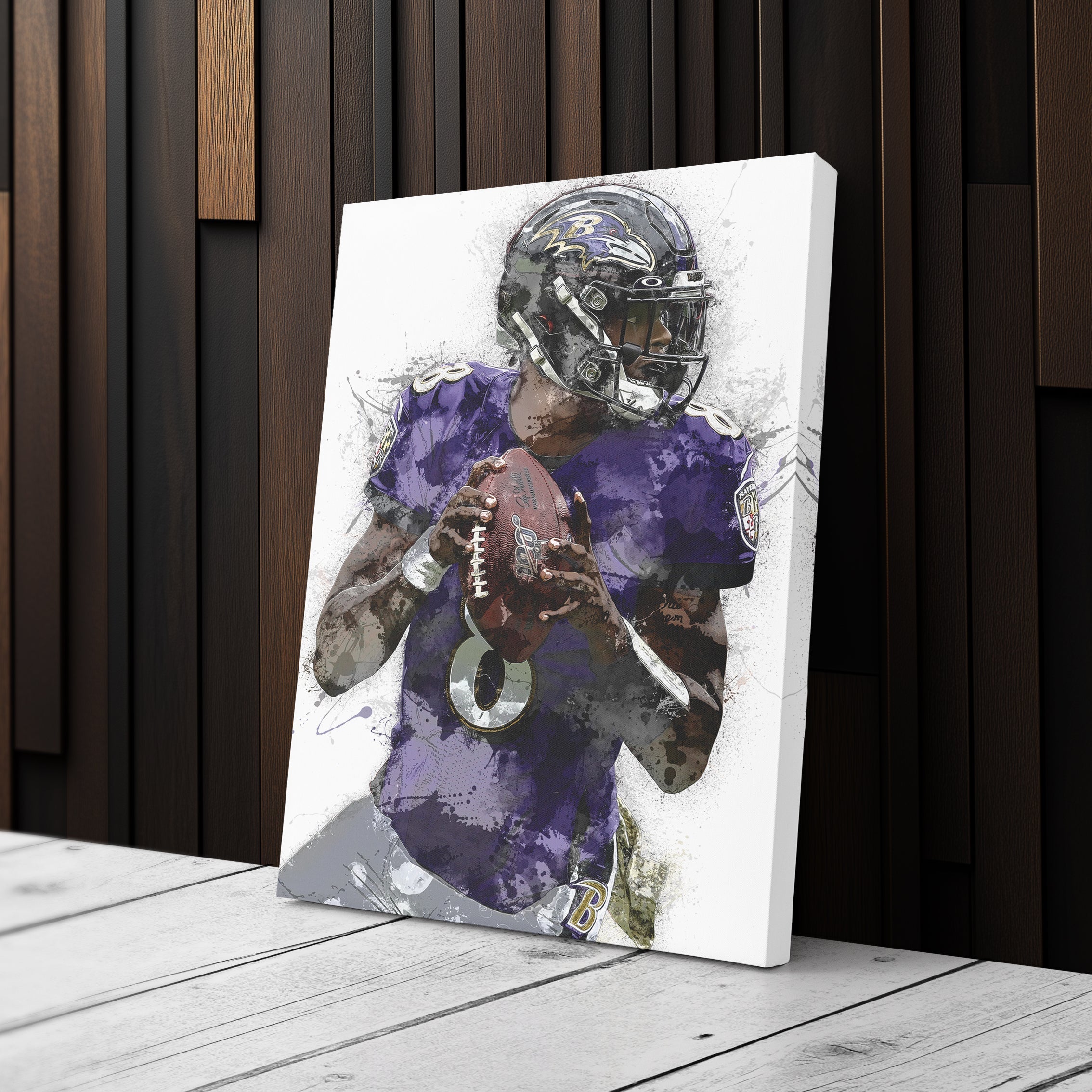 Lamar Jackson Canvas Art – Baltimore Ravens Wall Decor