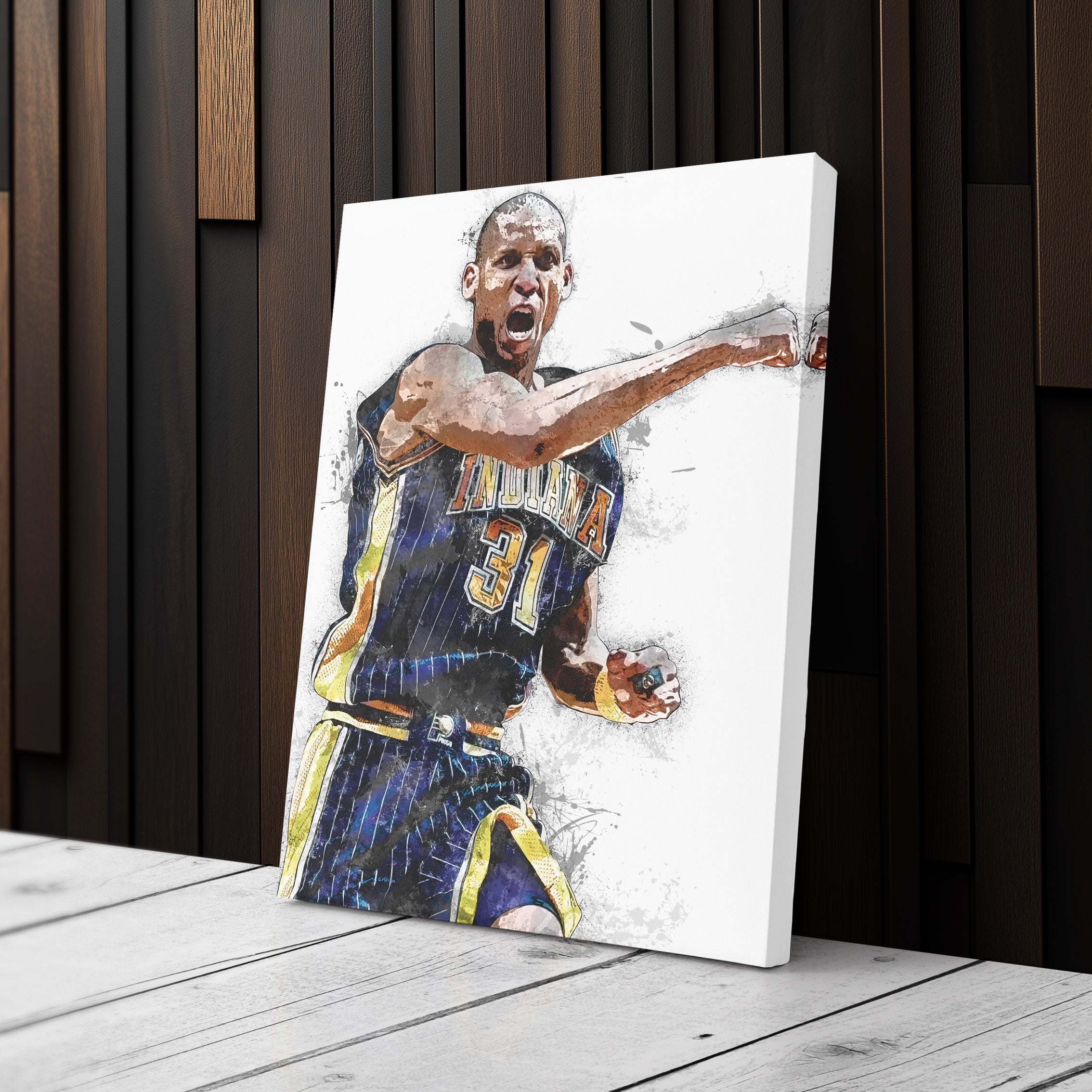 Reggie Miller Canvas Art – Indiana Pacers Wall Decor