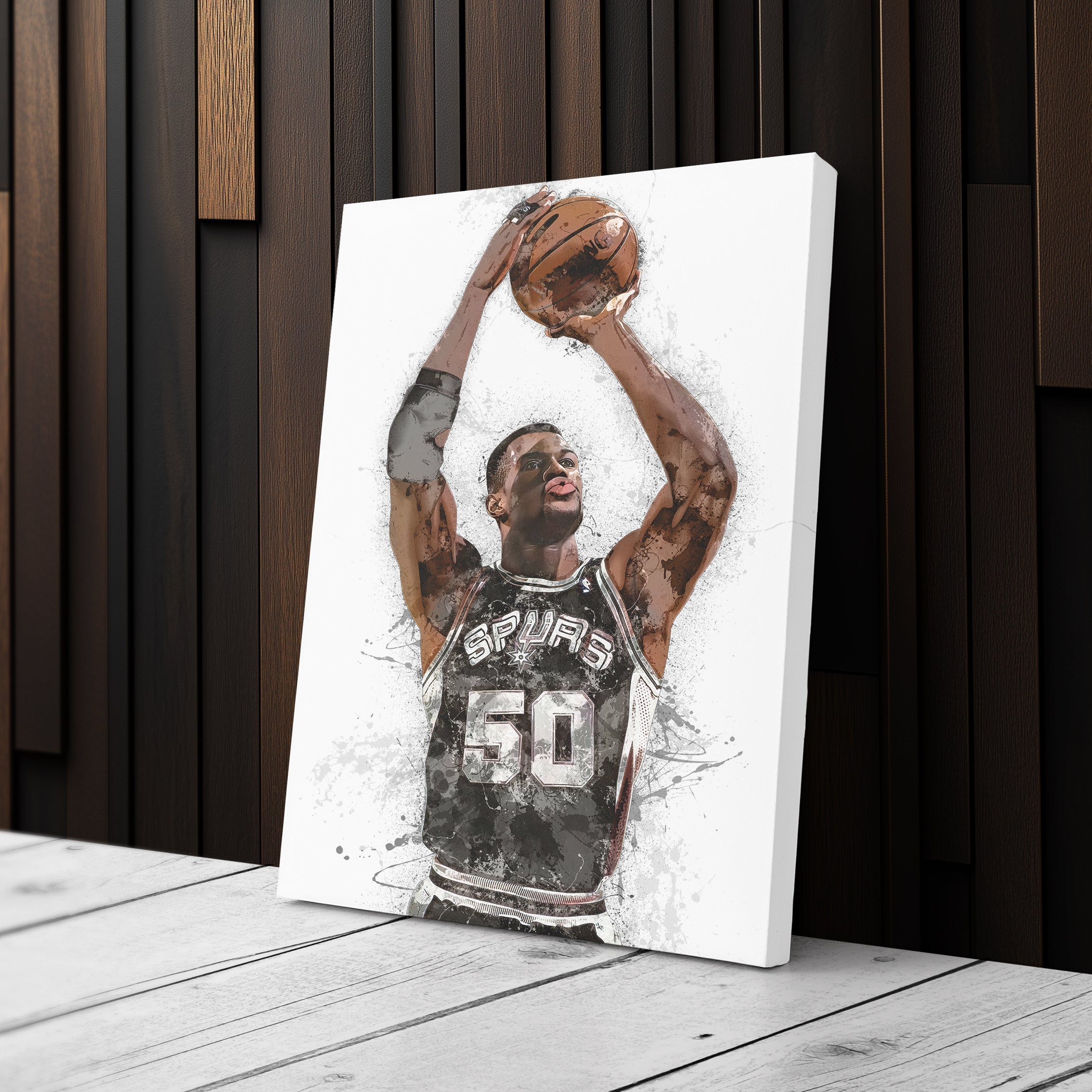 David Robinson Canvas Art – San Antonio Spurs Wall Decor