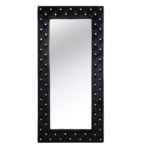 71" Black Wood and Faux Crystal Framed Freestanding and Wall Mount