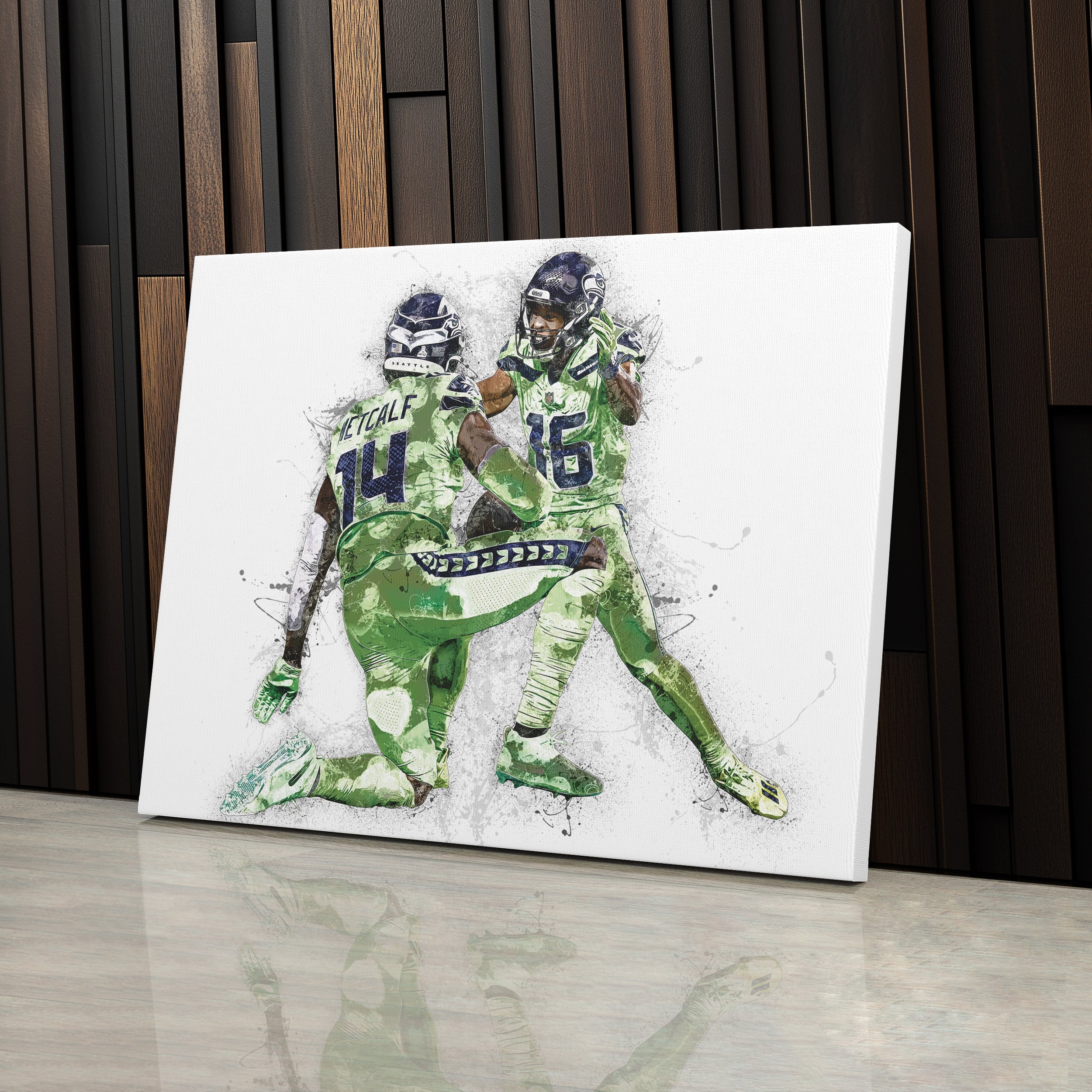 DK Metcalf & Tyler Lockett Canvas Art – Seattle Seahawks Wall Decor