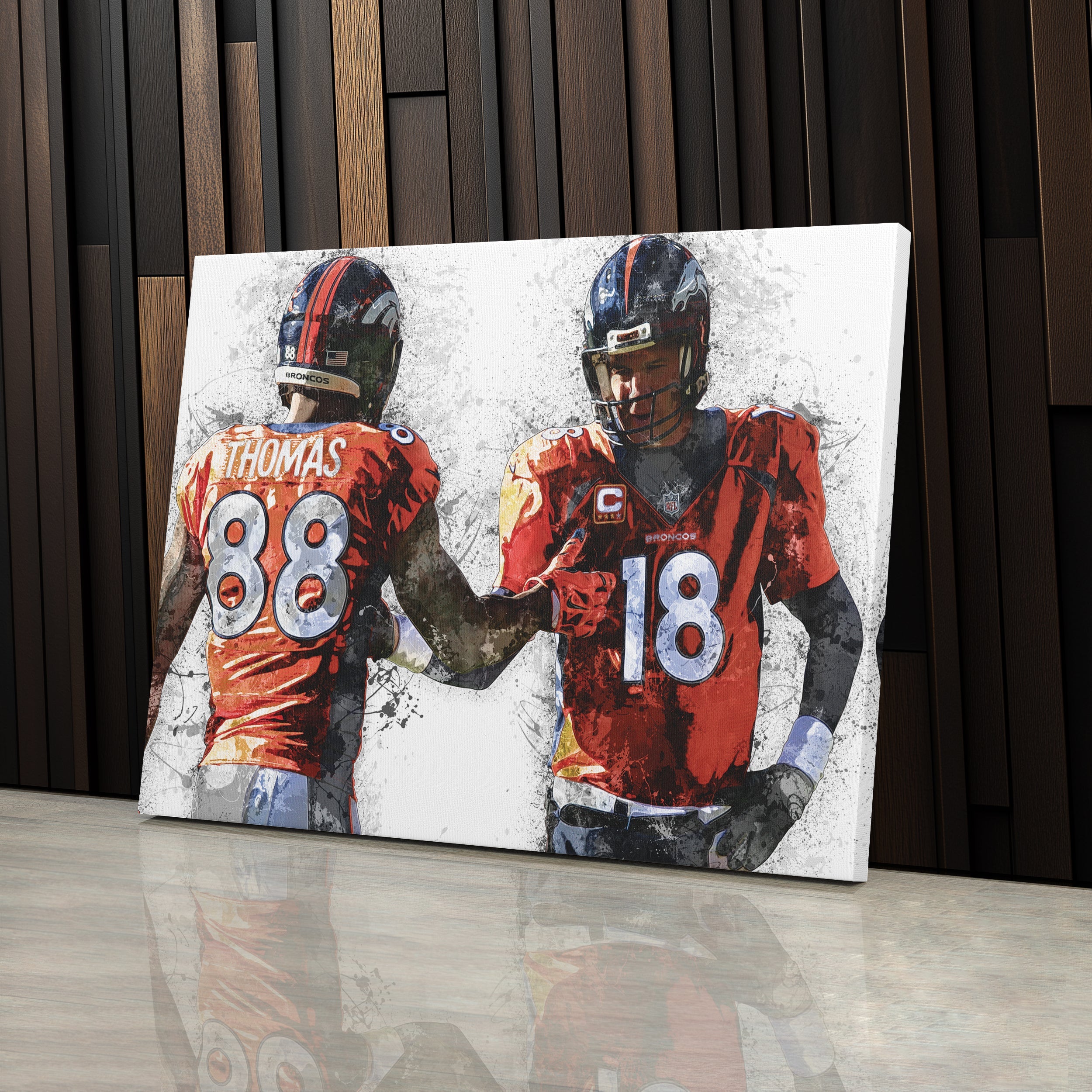 Peyton Manning & Demaryius Thomas Canvas Art – Denver Broncos Wall Decor