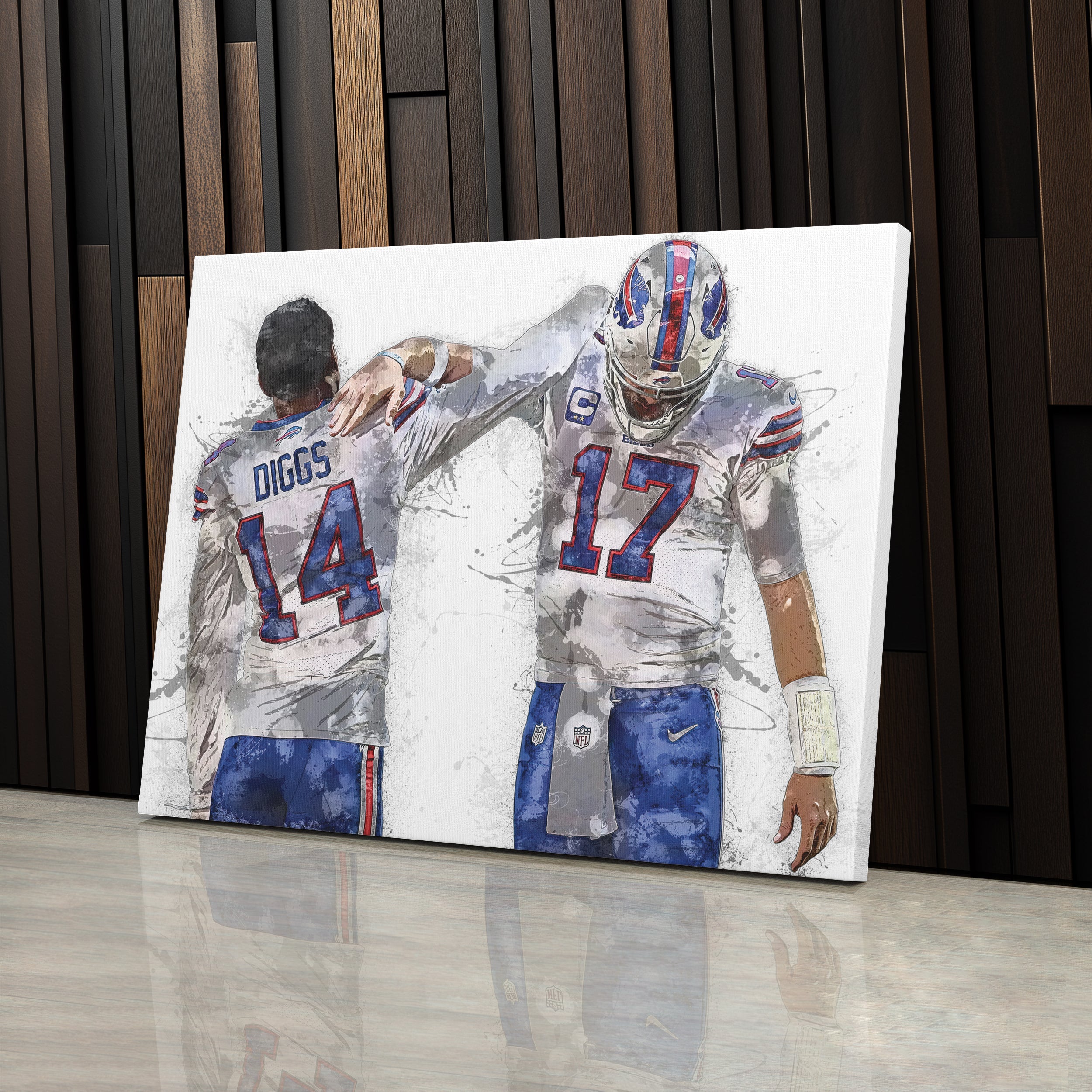 Josh Allen & Stefon Diggs Canvas Art – Buffalo Bills Wall Decor
