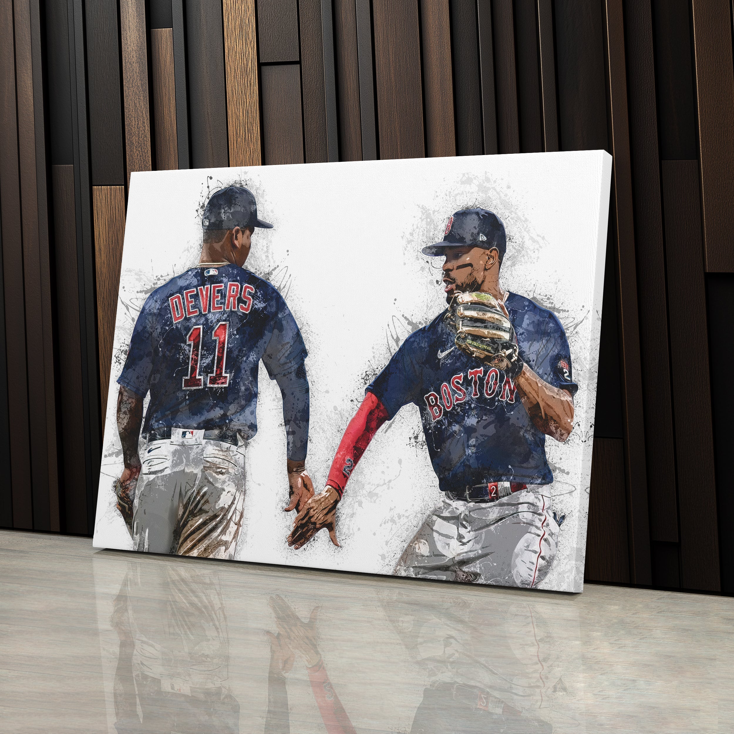 Rafael Devers & Xander Bogaerts Canvas Art – Boston Red Sox Wall Decor