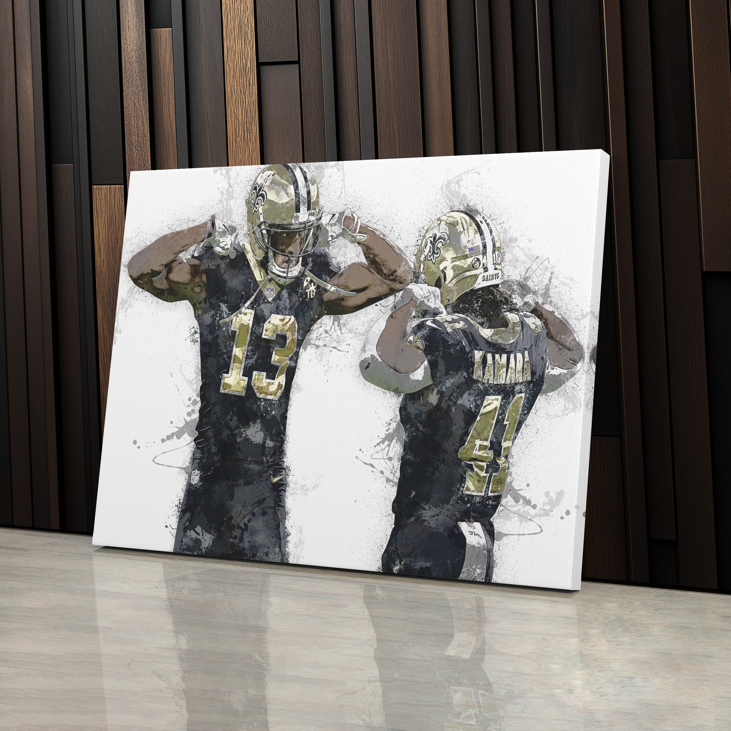 Michael Thomas & Alvin Kamara Canvas Art – New Orleans Saints Wall Decor