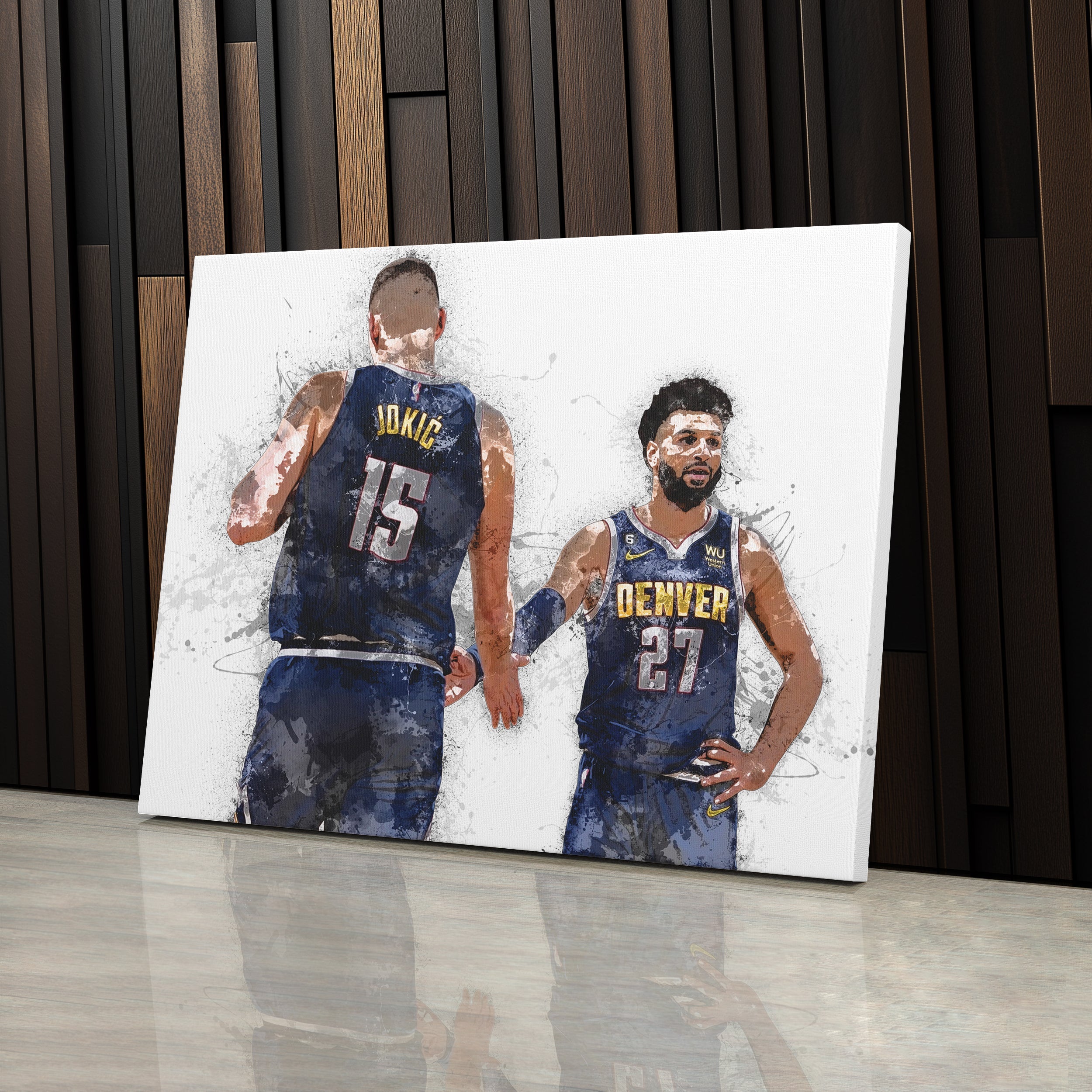 Nikola Jokic & Jamal Murray Canvas Art – Denver Nuggets Wall Decor