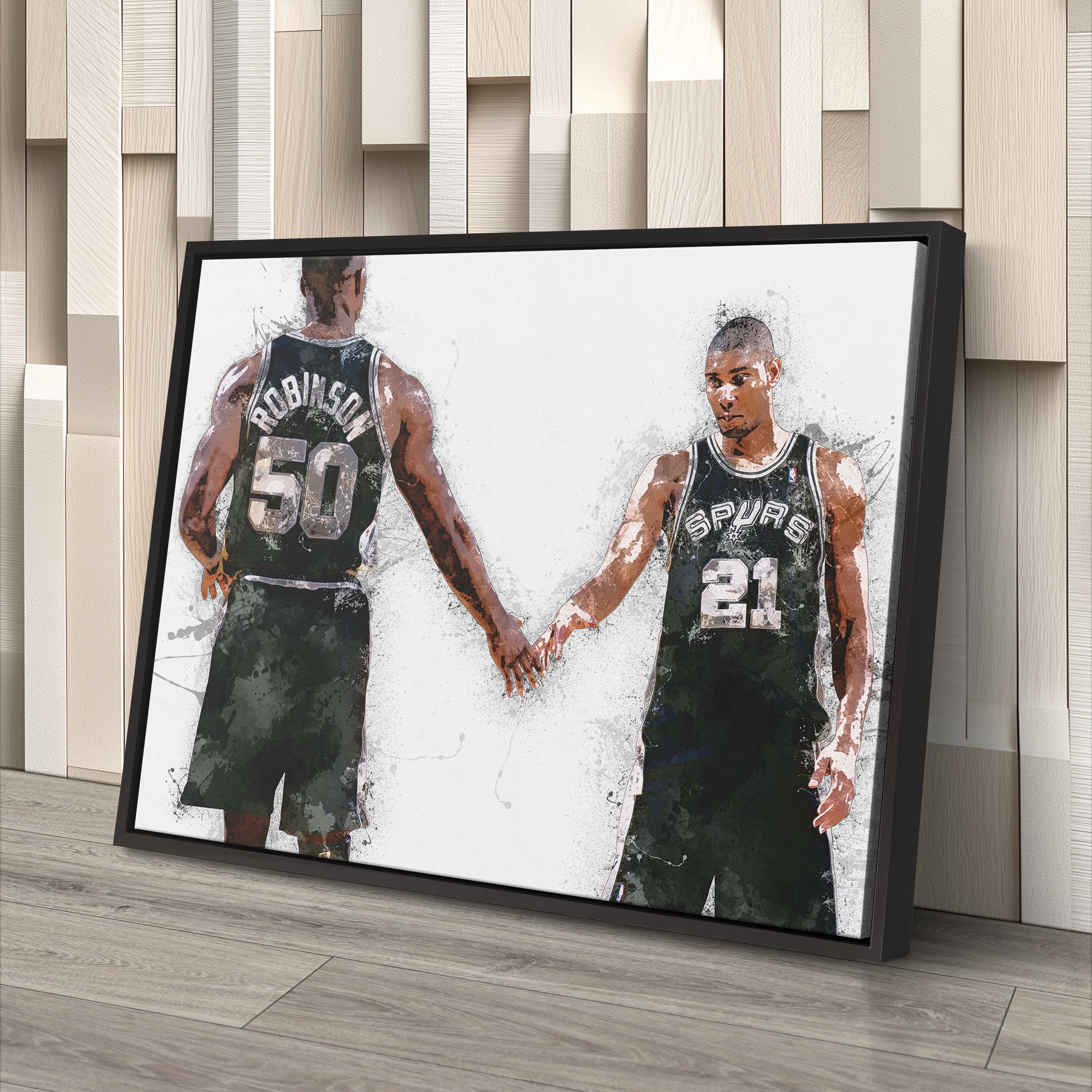 Tim Duncan & David Robinson Canvas Art – San Antonio Spurs Wall Decor