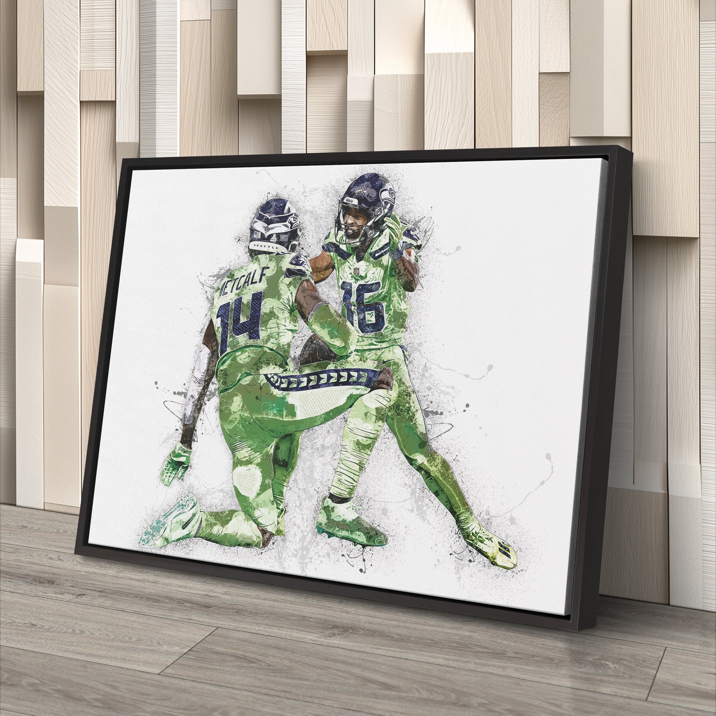 DK Metcalf & Tyler Lockett Canvas Art – Seattle Seahawks Wall Decor