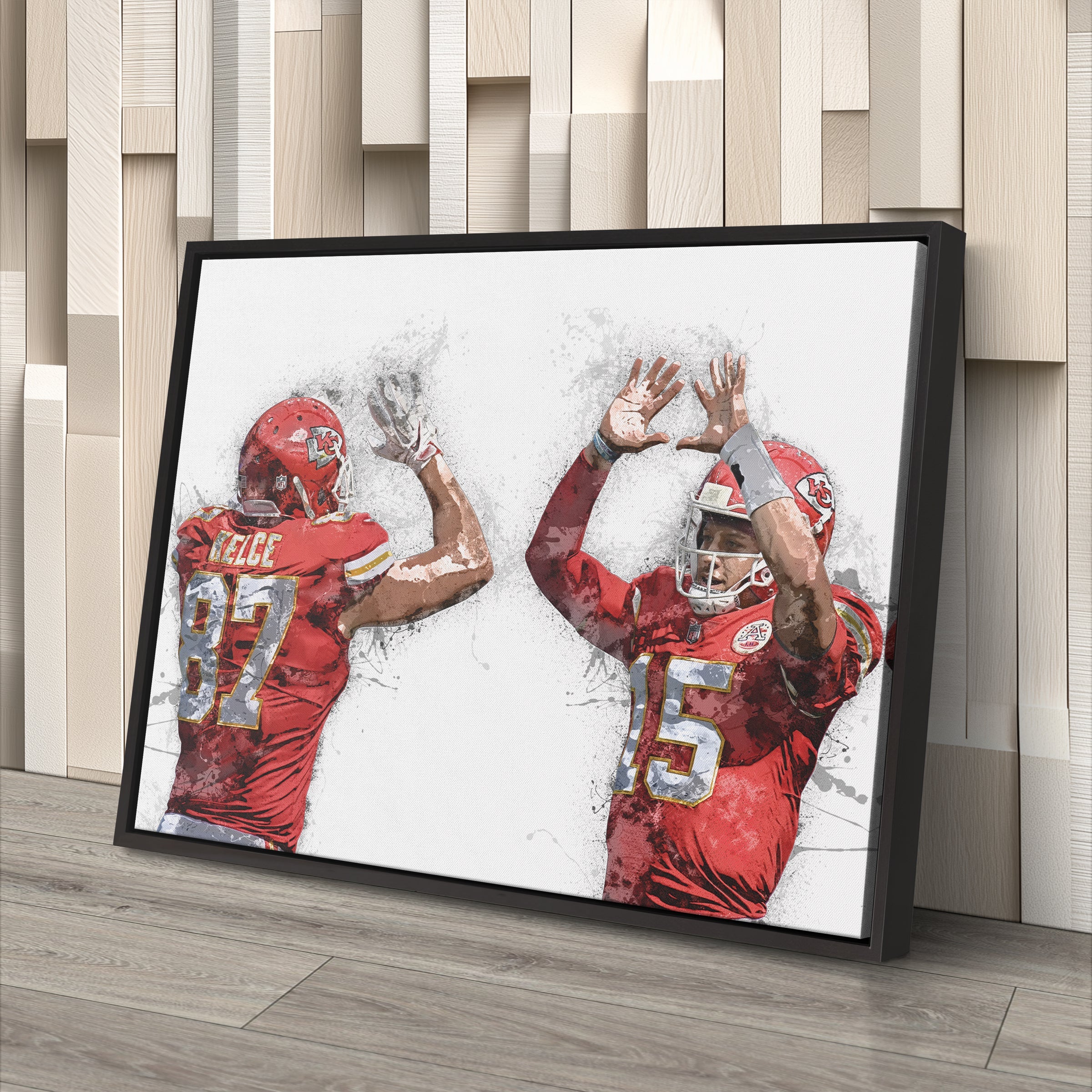 Patrick Mahomes & Travis Kelce Canvas Art – Kansas City Chiefs Wall Decor