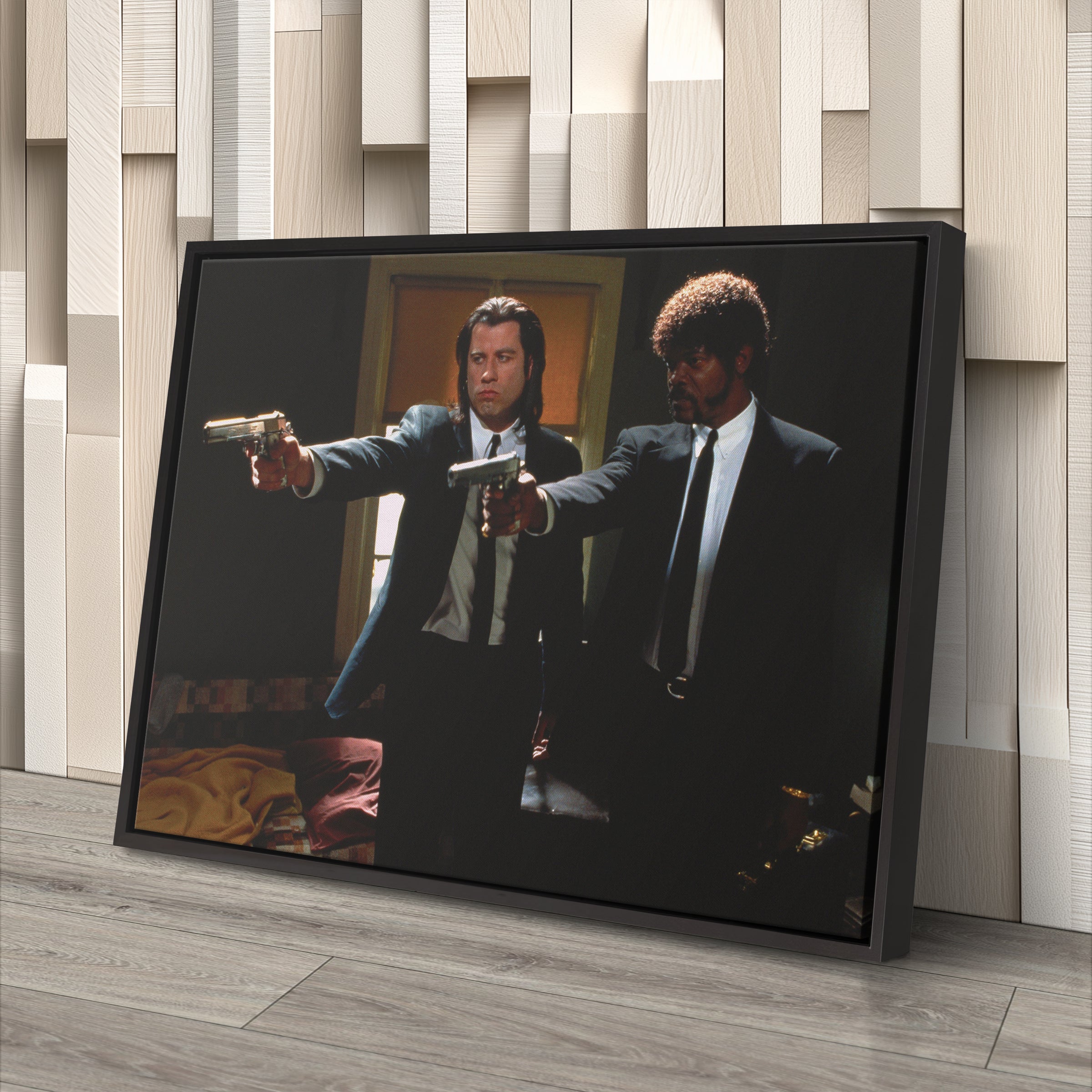 Pulp Fiction Canvas – Vincent & Jules Gangsta Movie Wall Art for Home Decor