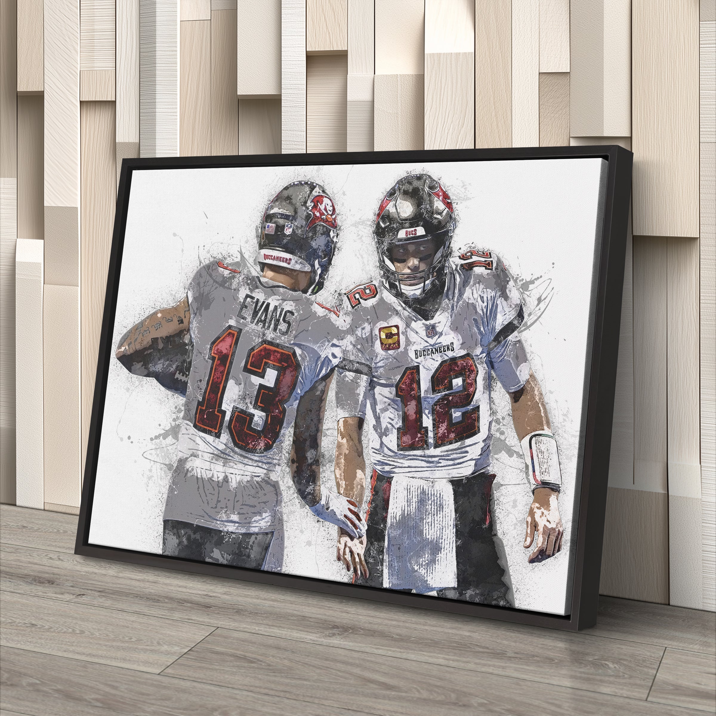 Mike Evans & Tom Brady Canvas Art – Tampa Bay Buccaneers Wall Decor