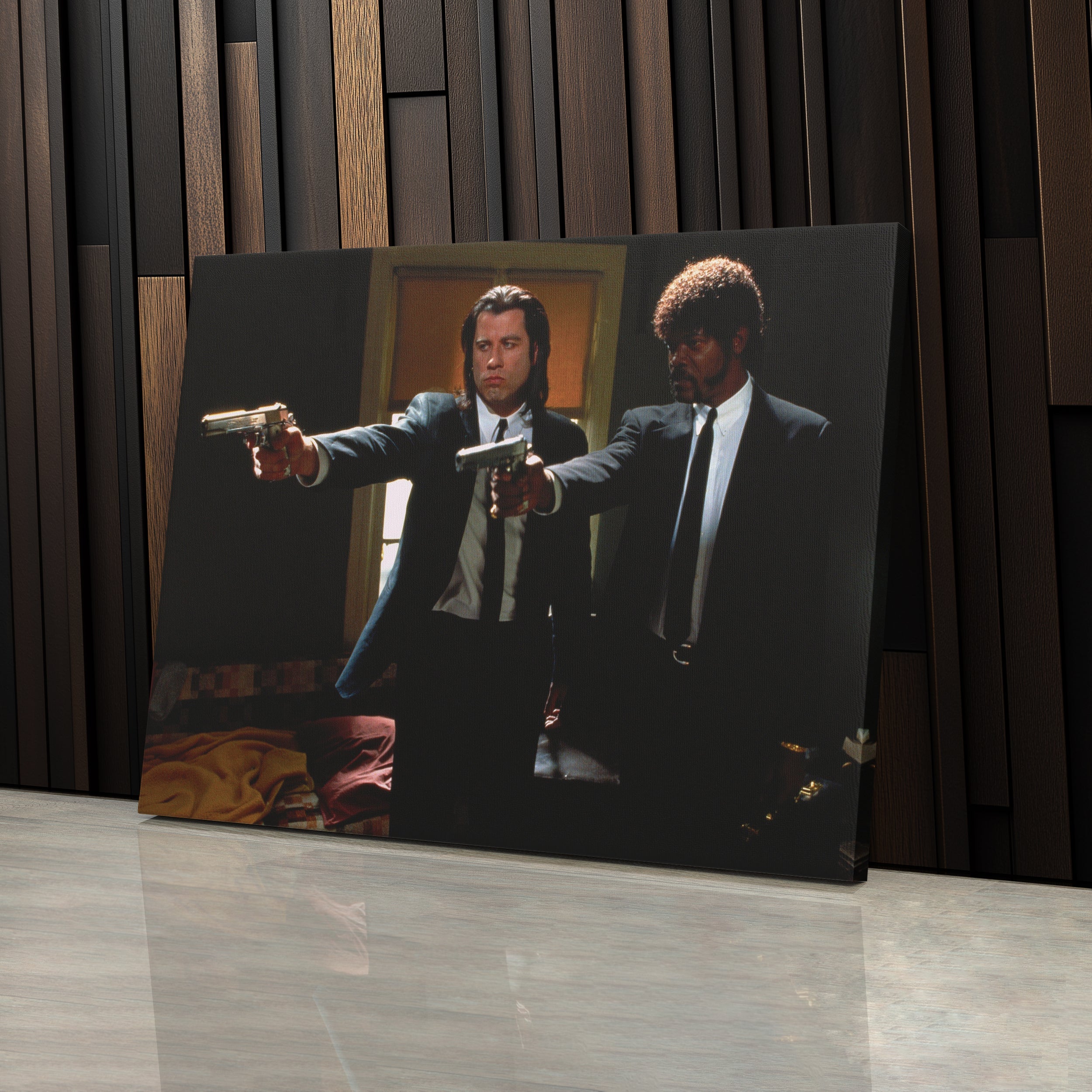 Pulp Fiction Canvas – Vincent & Jules Gangsta Movie Wall Art for Home Decor