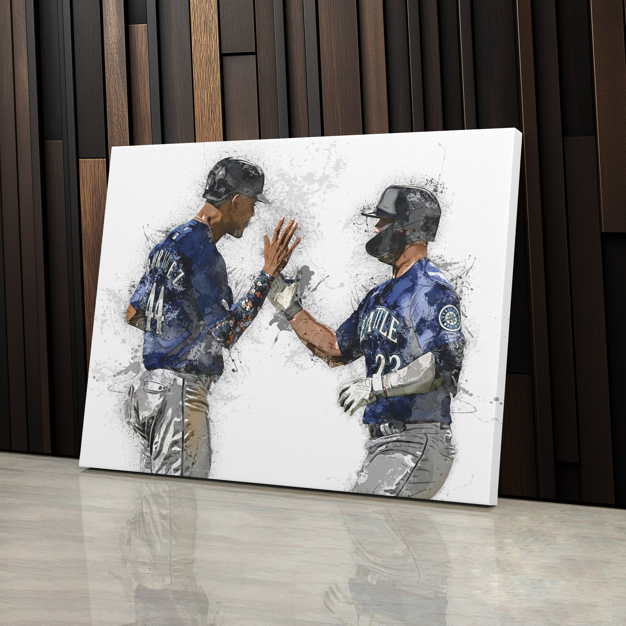 Julio Rodriguez & Ty France Canvas Art – Seattle Mariners Wall Decor