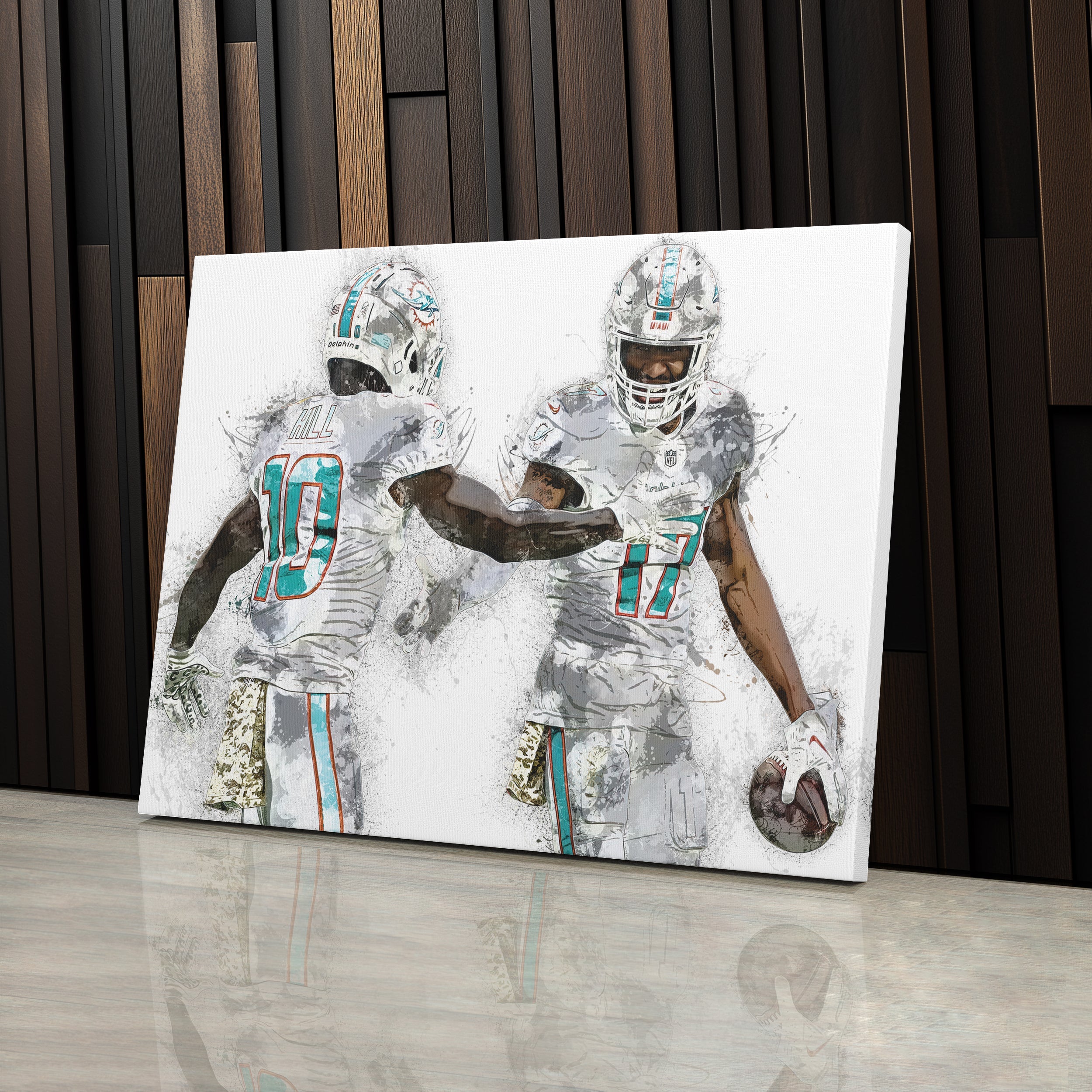 Tyreek Hill & Jaylen Waddle Canvas Art – Miami Dolphins Wall Decor