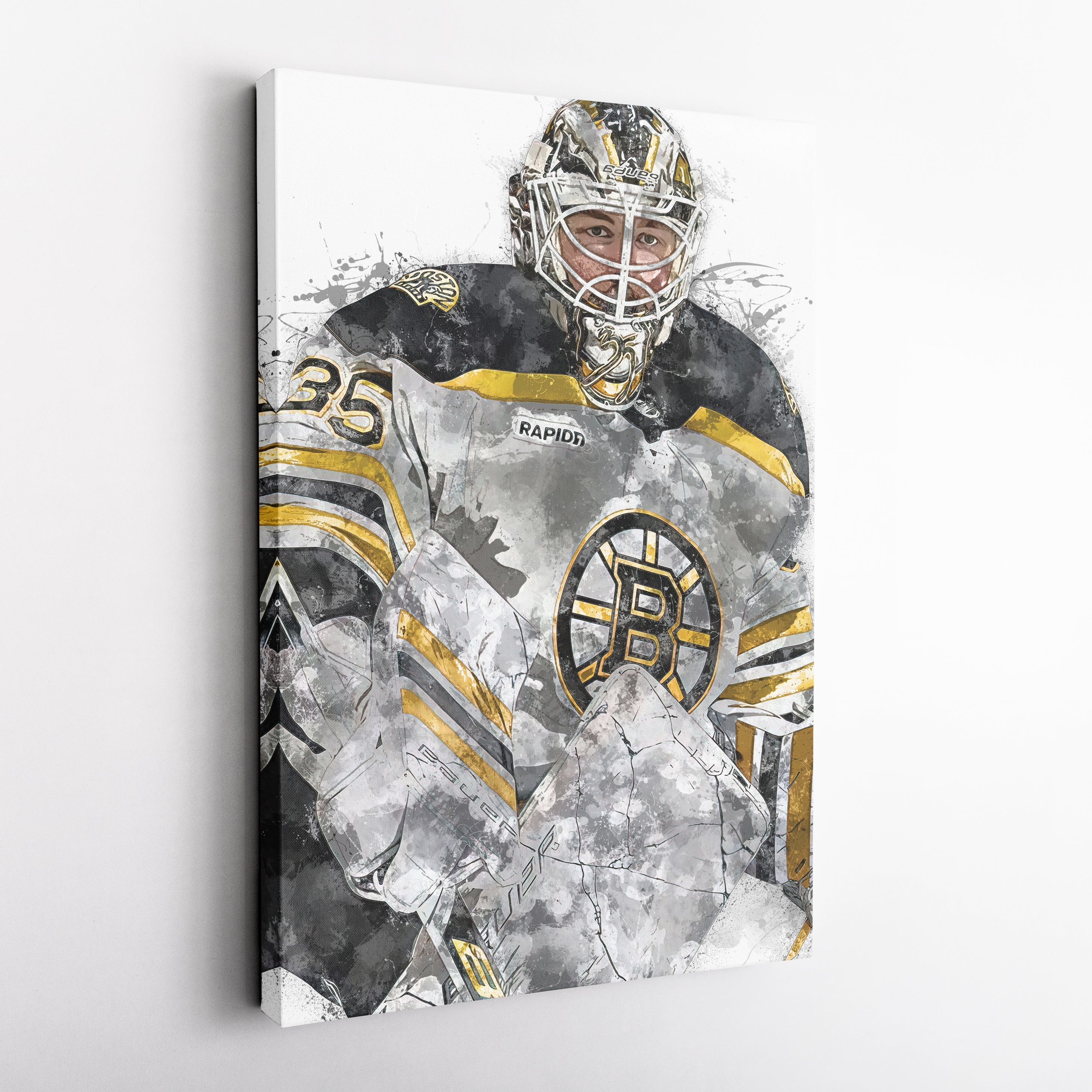 Linus Ullmark Canvas Art – Boston Bruins Wall Decor